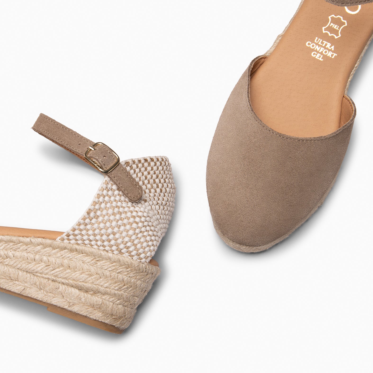 FORNELLS - Espadrilles à petit talon TAUPE