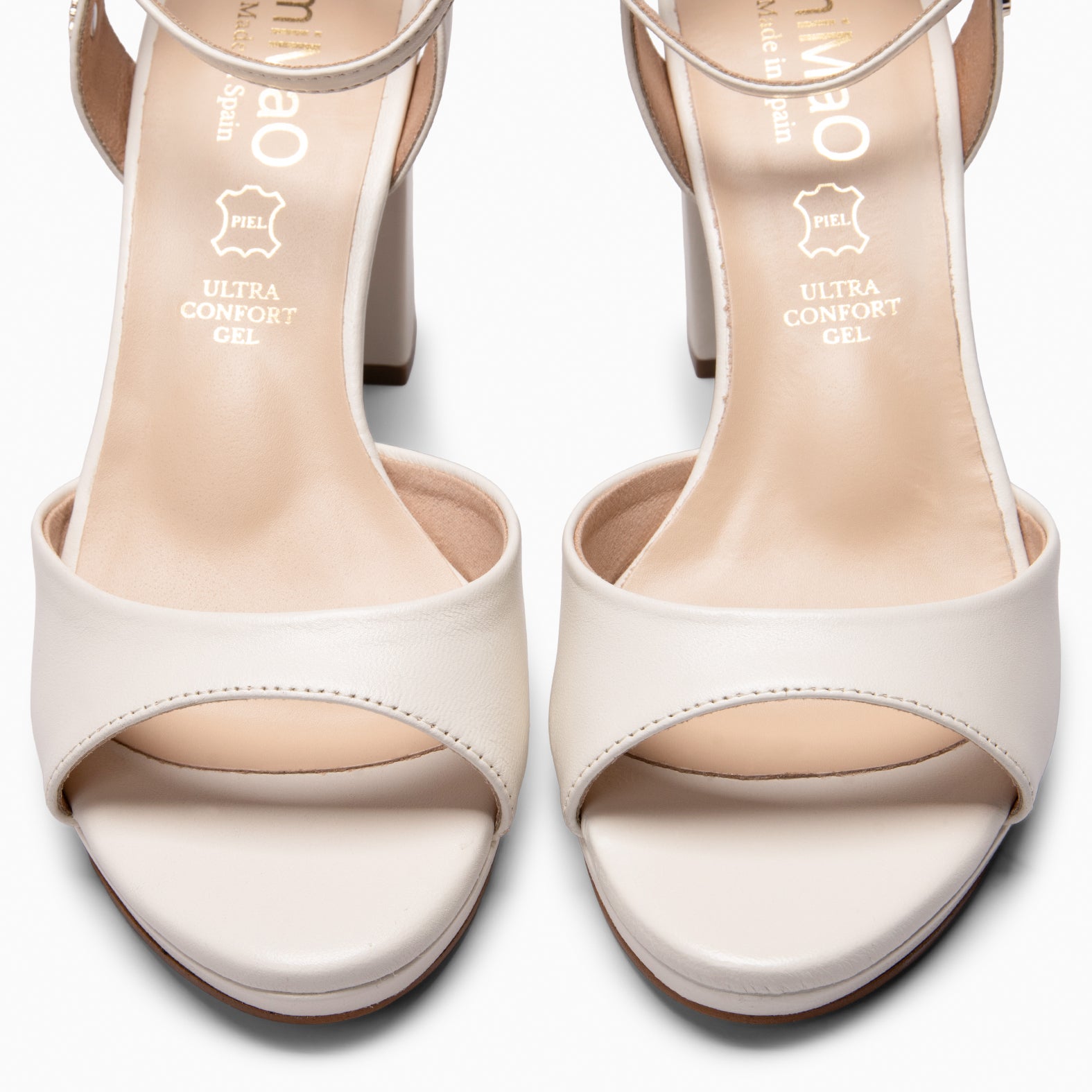 DALIDA - WHITE Slingback block heel sandals