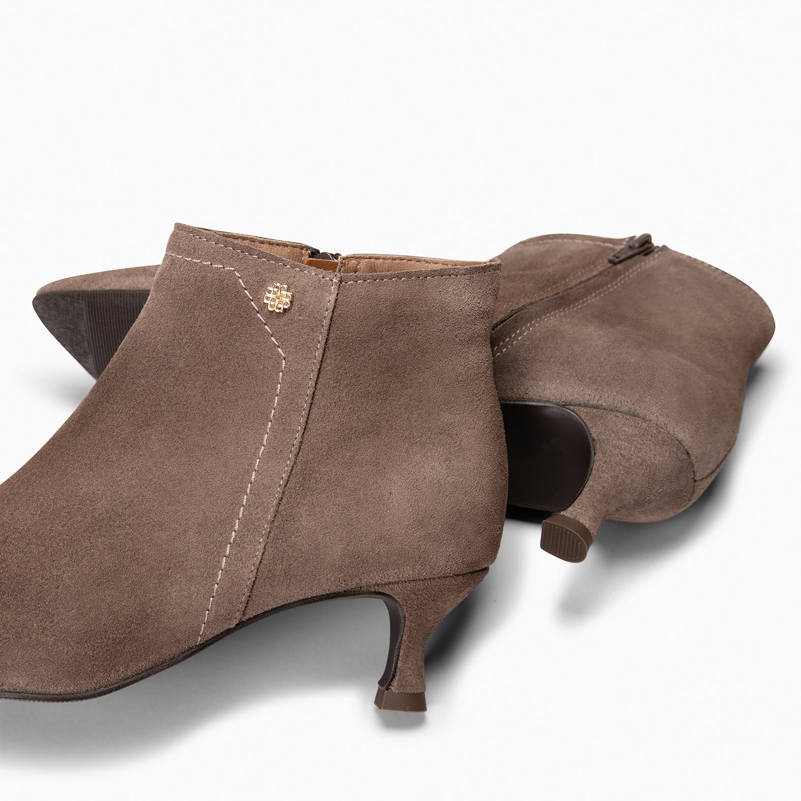 LORD - Bottines à petit talon kitten TAUPE