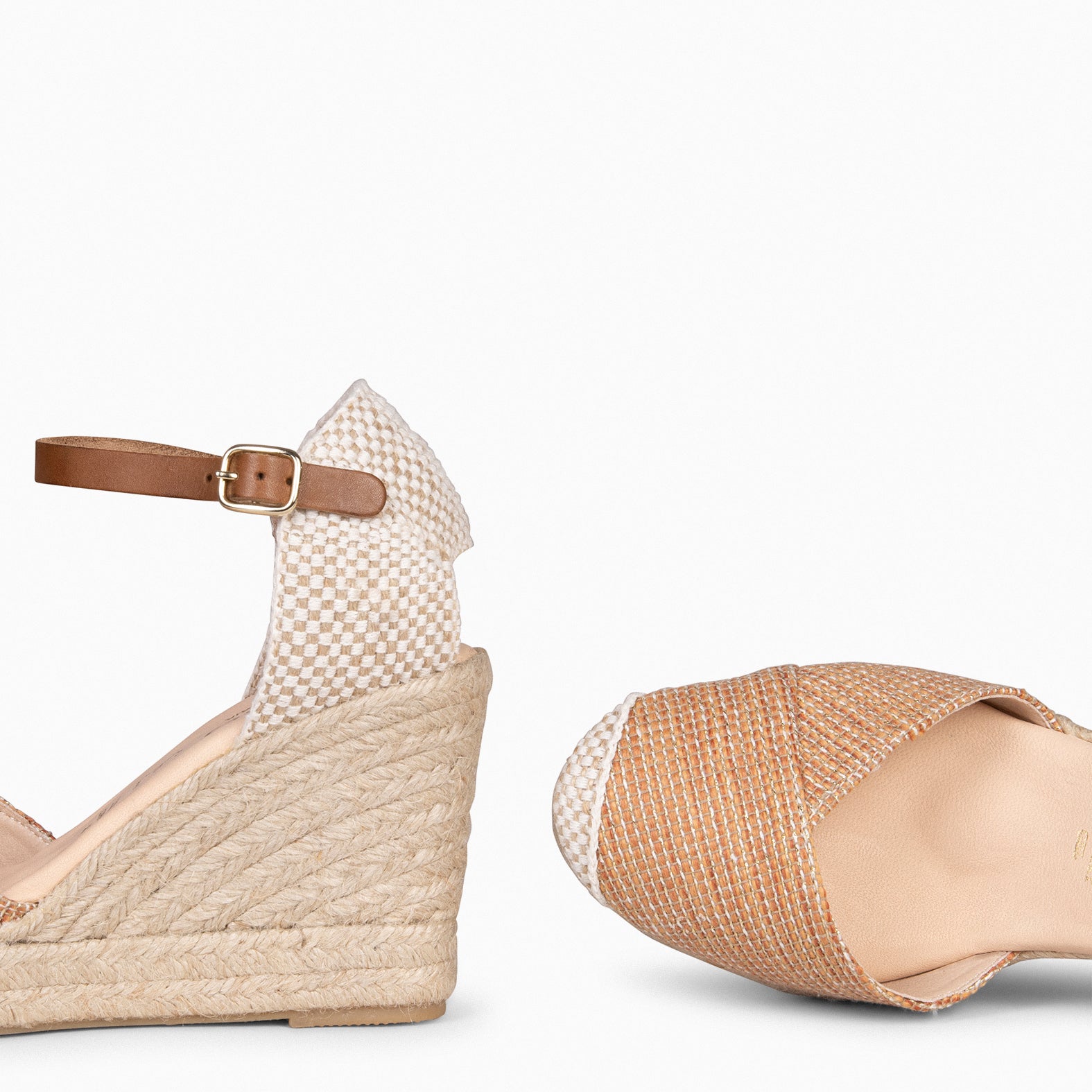 CONIL - Espadrilles ORANGE avec fils dorés