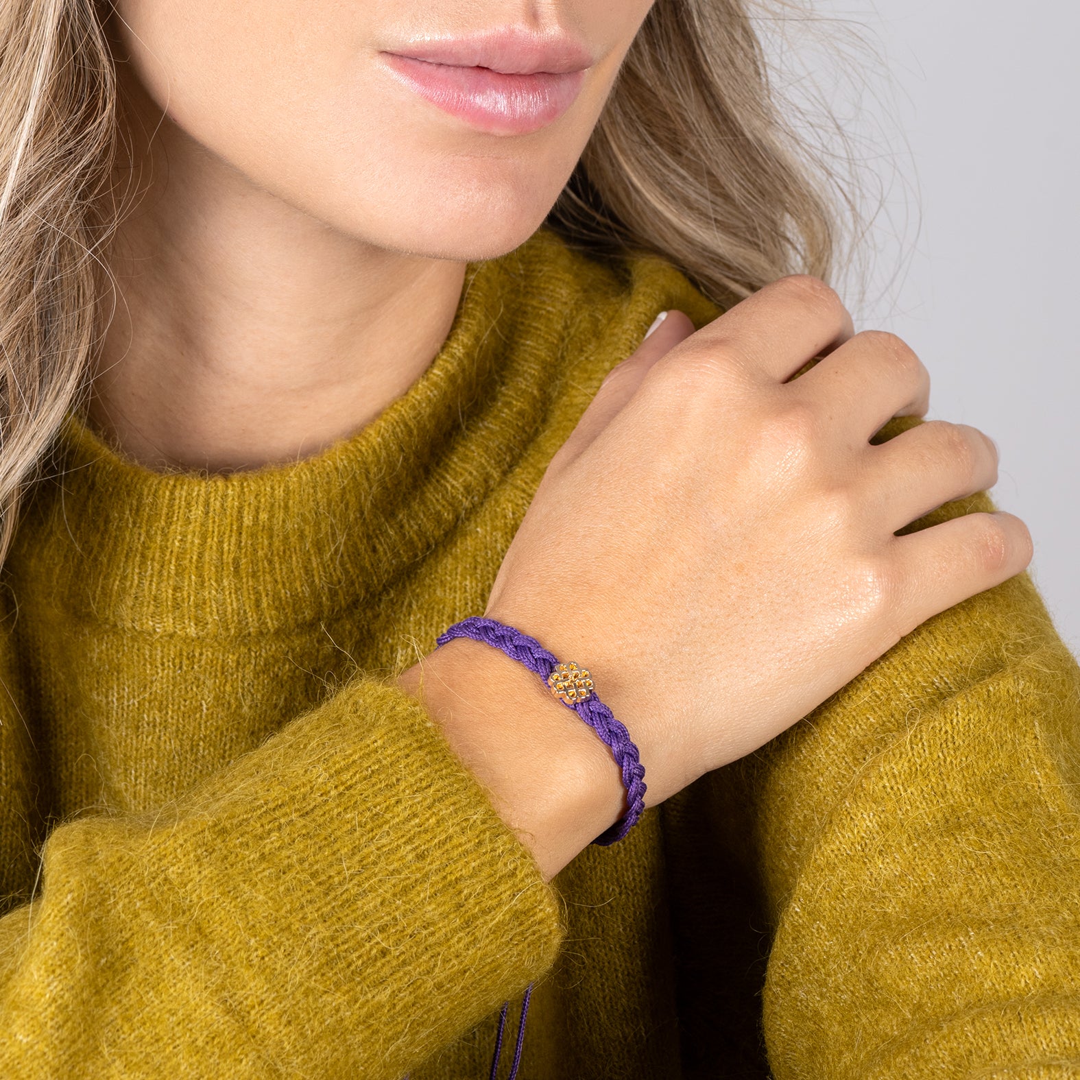 PULSERA MORADA DE LA CREATIVIDAD ORO - miMaO ®
