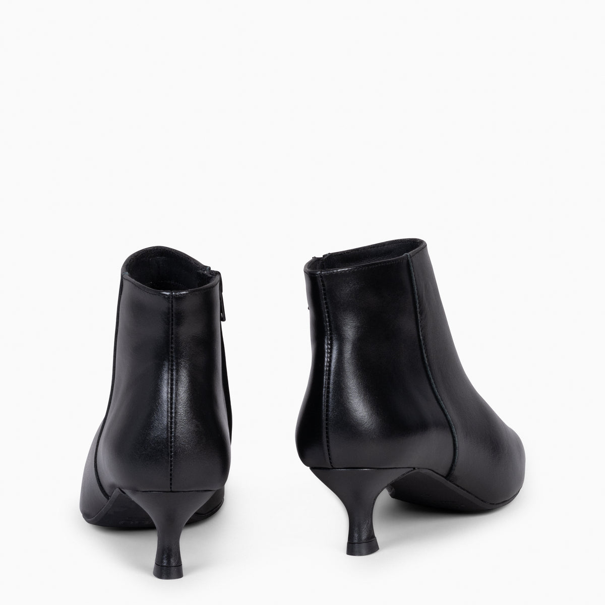 ROYAL - Botines tacón bajo NEGRO napa