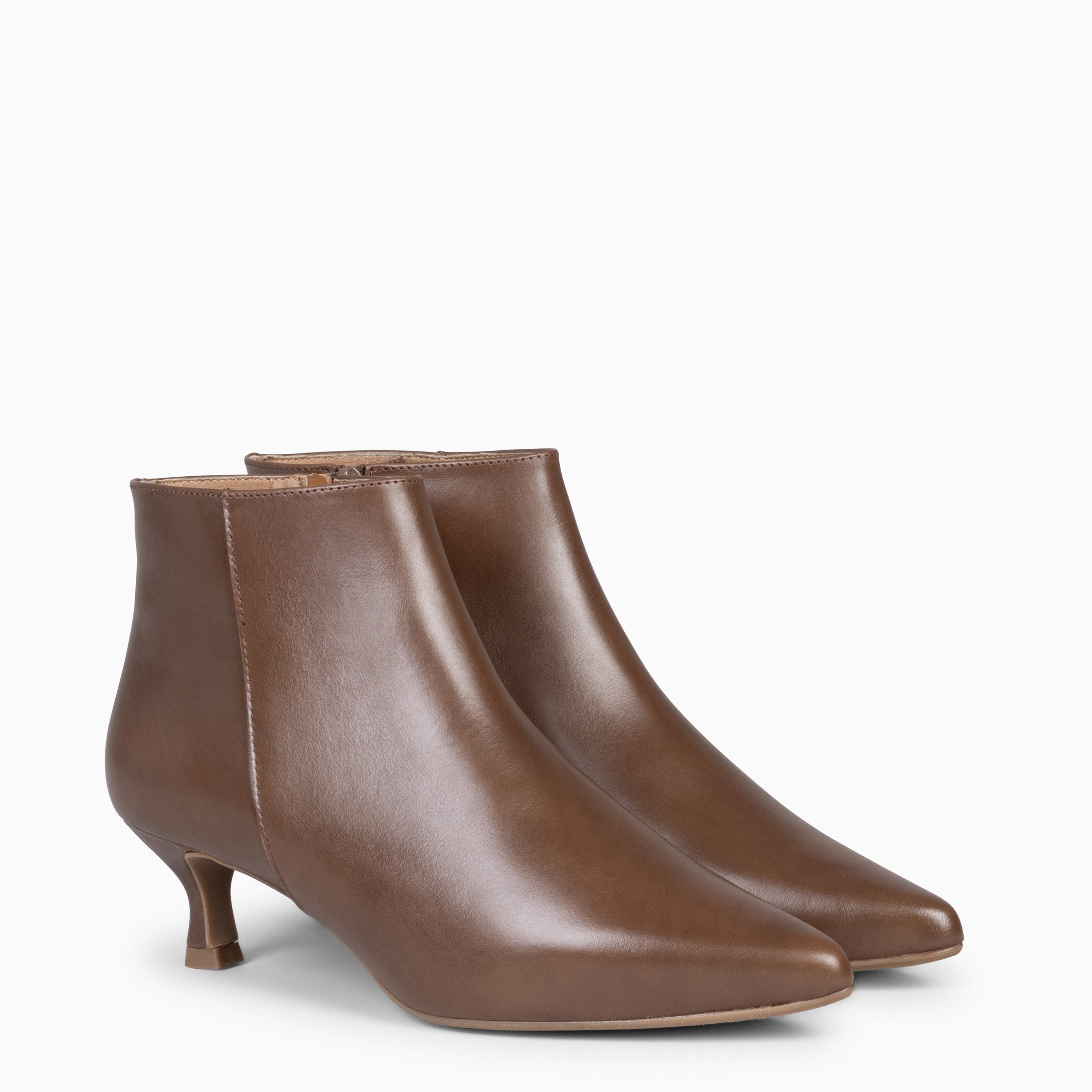 ROYAL - Botines tacón bajo TAUPE napa - miMaO ®