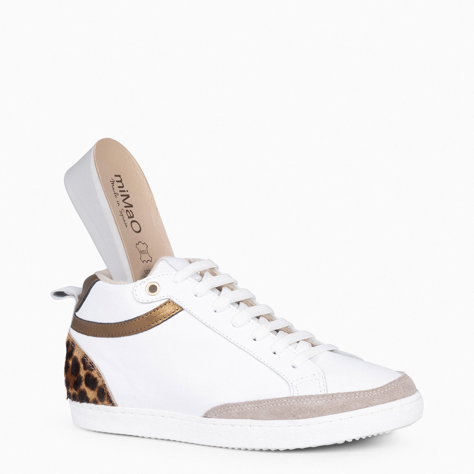RACHEL - Zapatillas blancas con cuña interior mujer LEOPARDO - miMaO ®