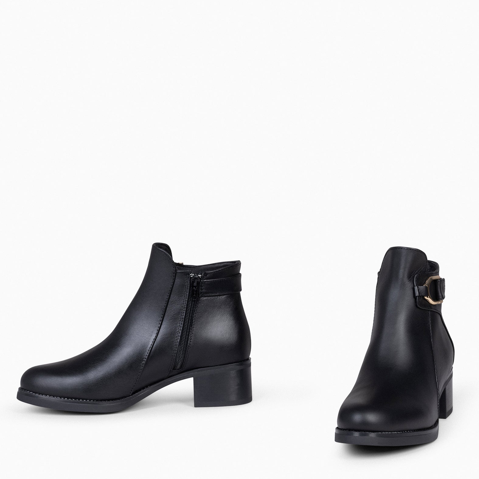 CARDIFF – BLACK Women leather booties