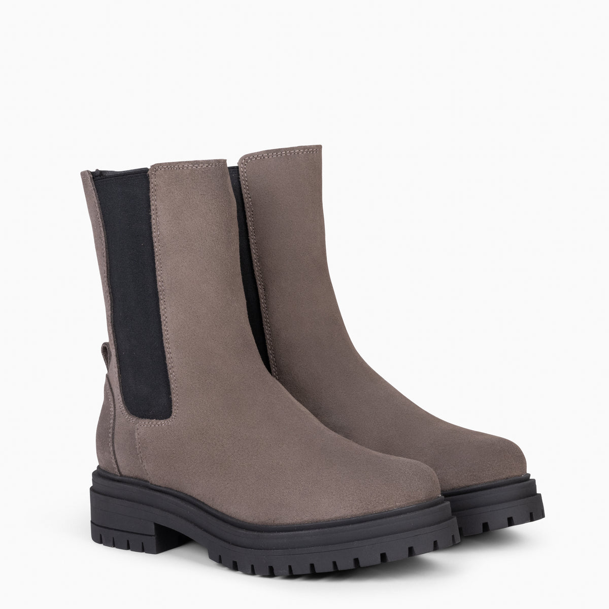 STAMFORD - Botines Chelsea TAUPE con Plataforma Track