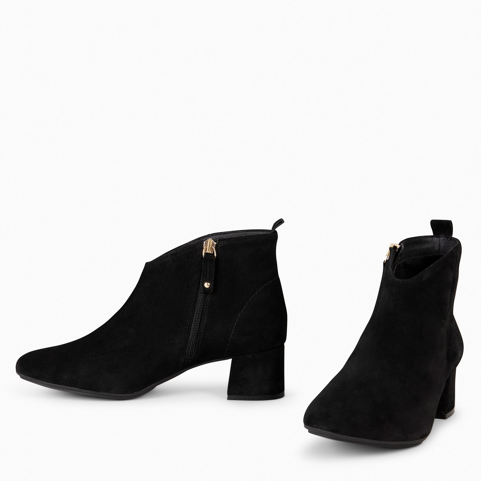 BERNA – Botines con tacón ancho NEGRO - miMaO ®