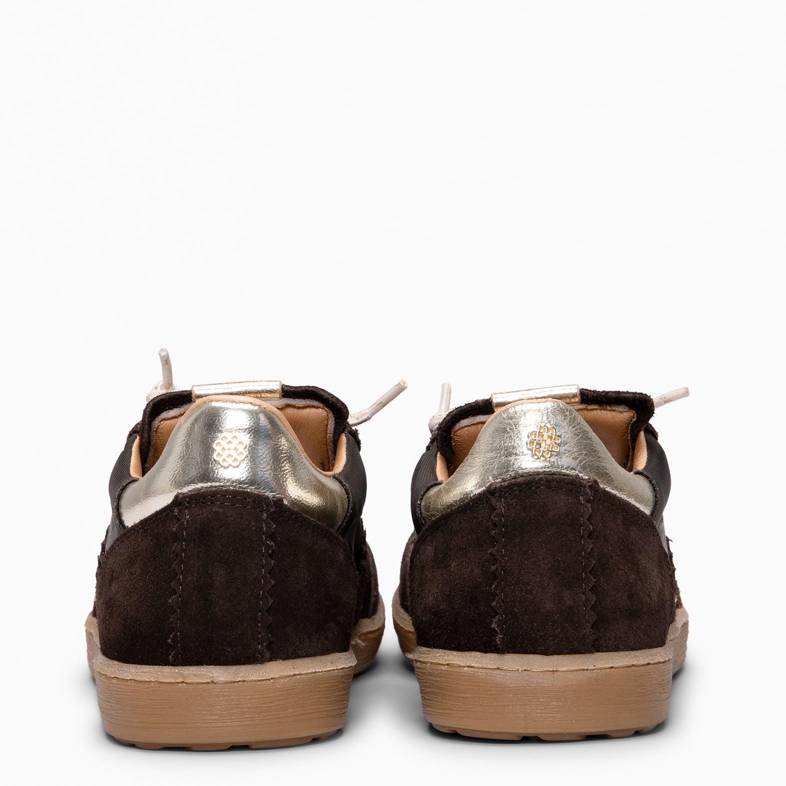 STÜDIO 01 - Baskets pour femme en daim et nylon MARRON