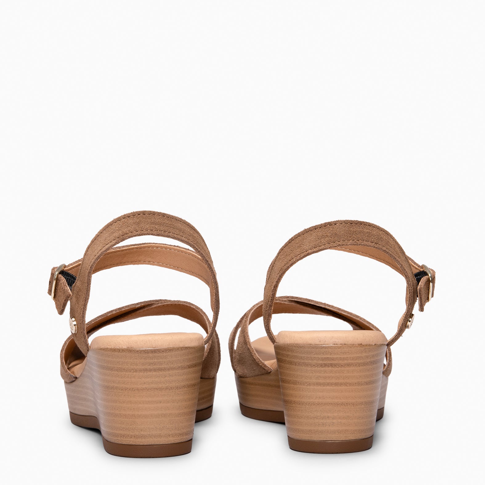 MAR - TAUPE CASUAL WEDGE SANDALS