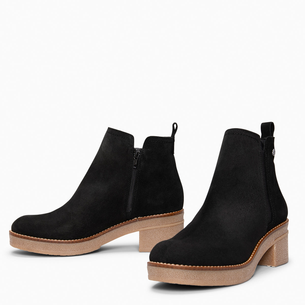 SWING - Botines casual de ante hidrófugo NEGRO - miMaO ®