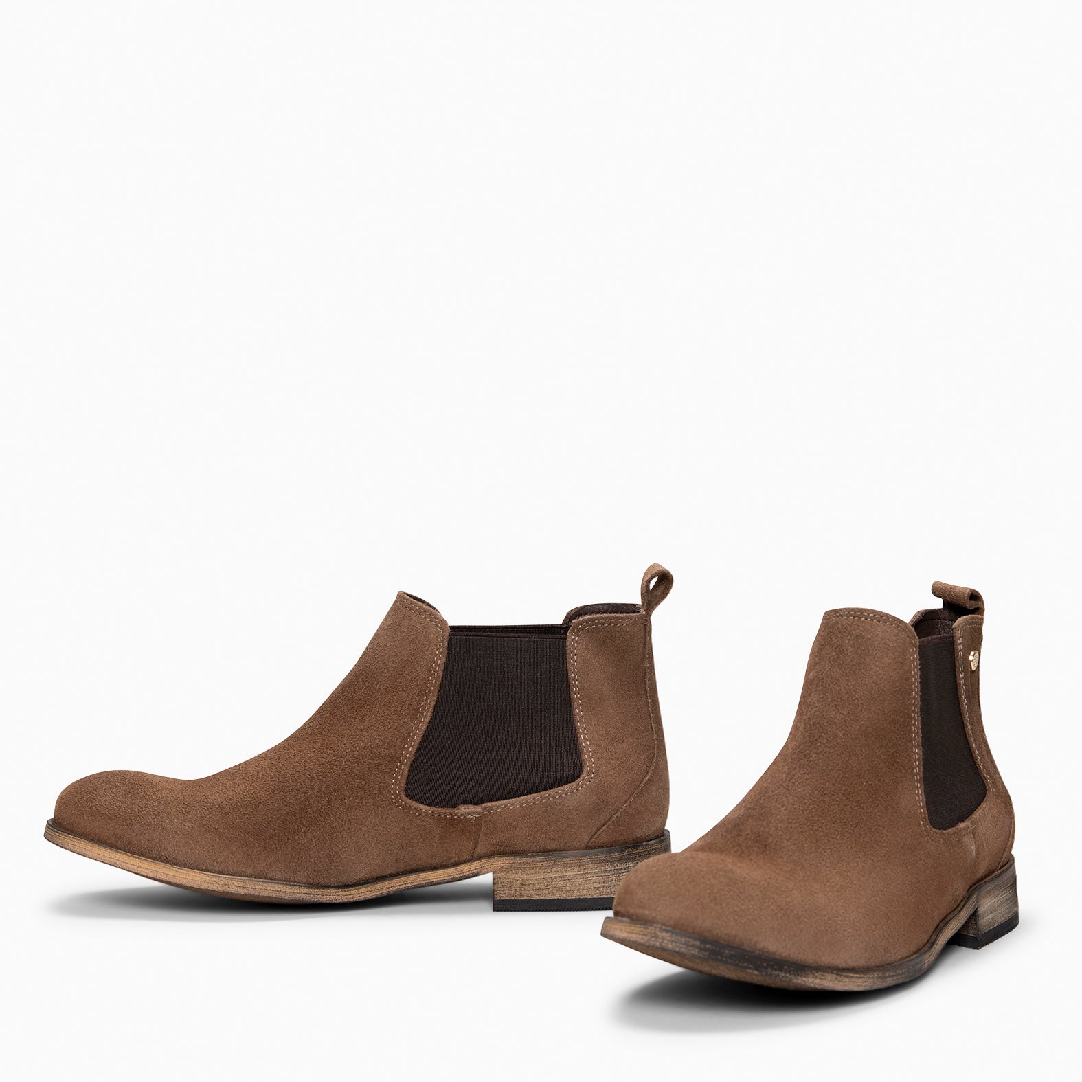 CLAIRE - Botín de serraje estilo Chelsea TAUPE - miMaO ®