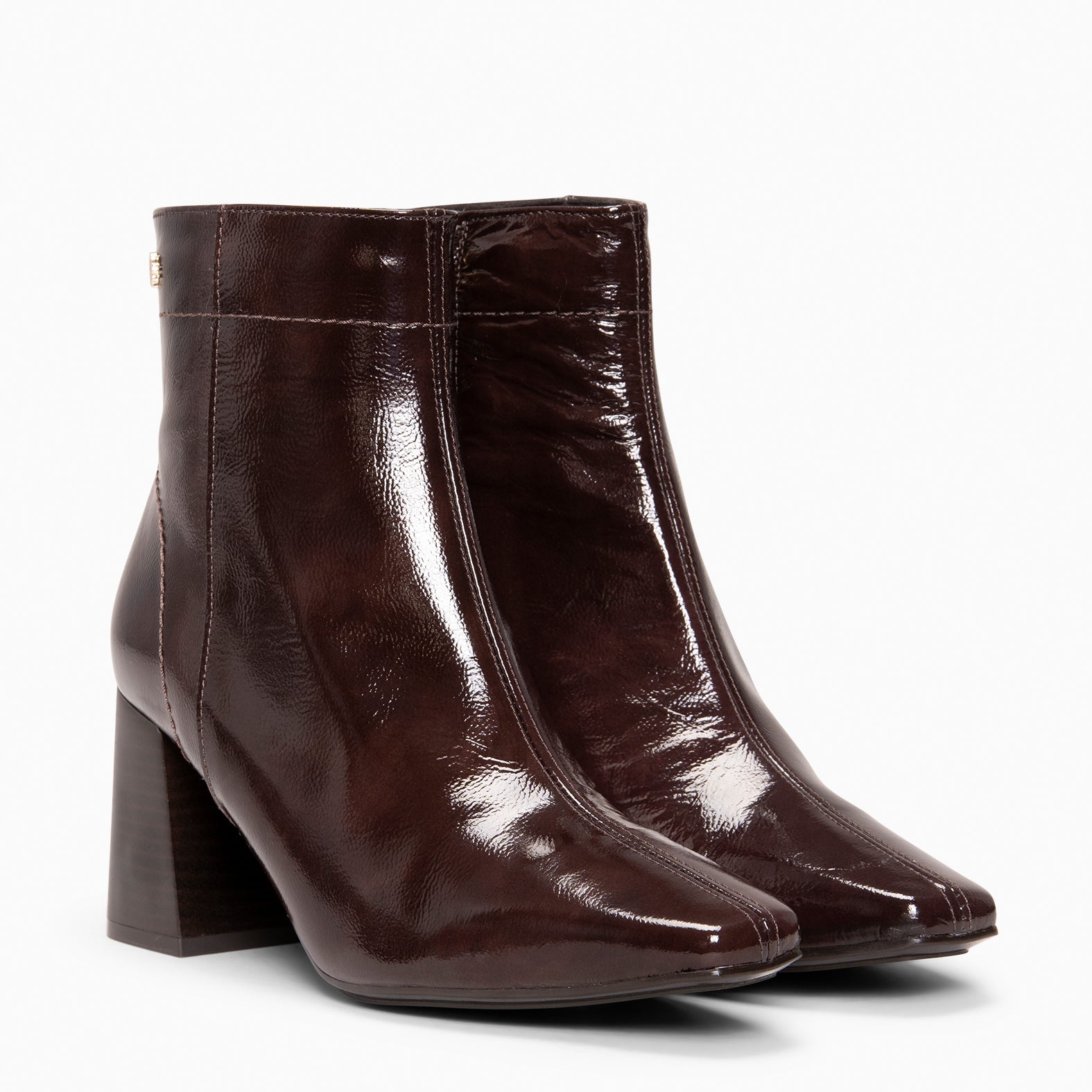 LIPPA - Botines de tacón alto de charol MARRON - miMaO ®