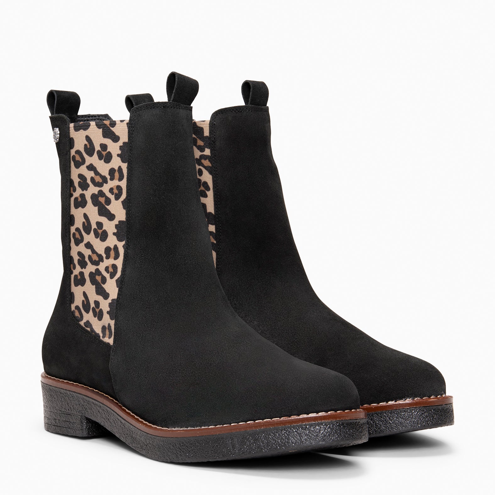 PORTLAND – Botines Chelsea de piel NEGRO LEOPARDO - miMaO ®