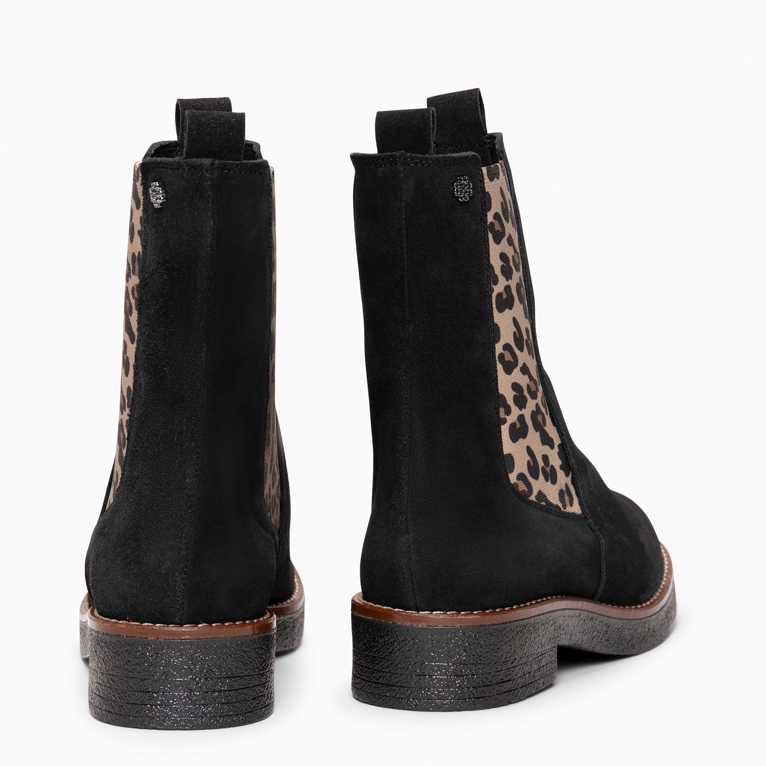 PORTLAND – Botines Chelsea de piel NEGRO LEOPARDO - miMaO ®