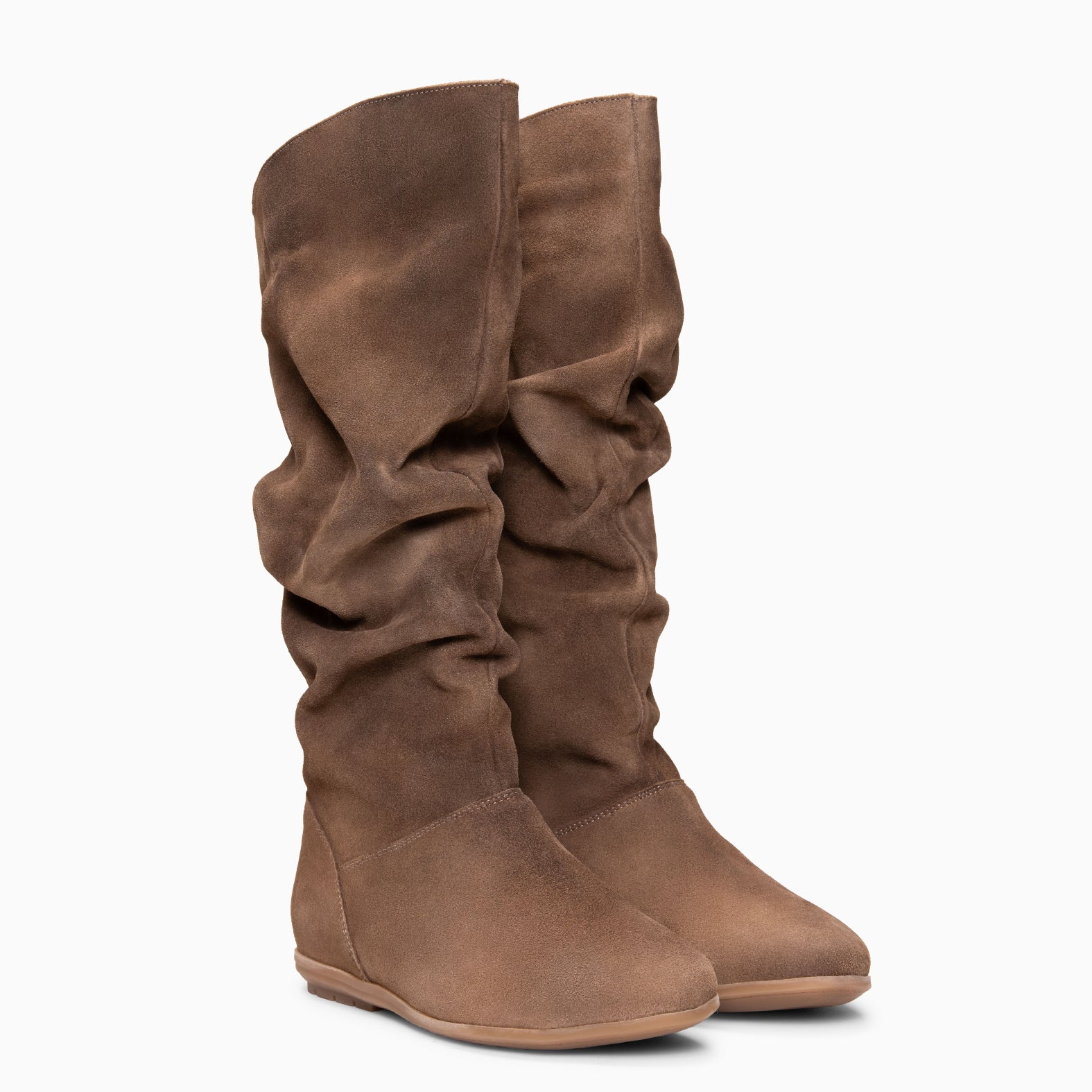 FIONA - Botas arrugadas de ante TAUPE - miMaO ®