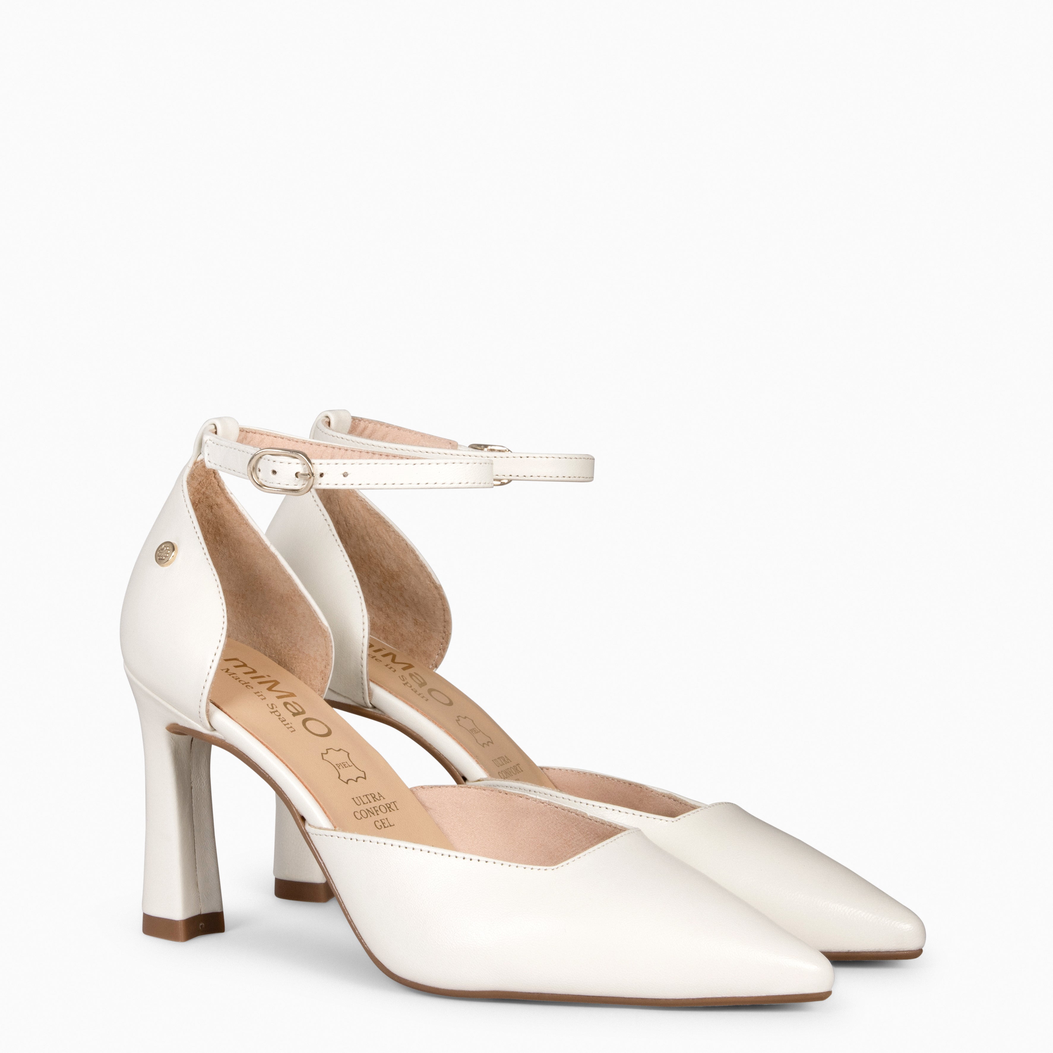 AINHOA - Zapato de tacón punta fina HUESO - miMaO ®