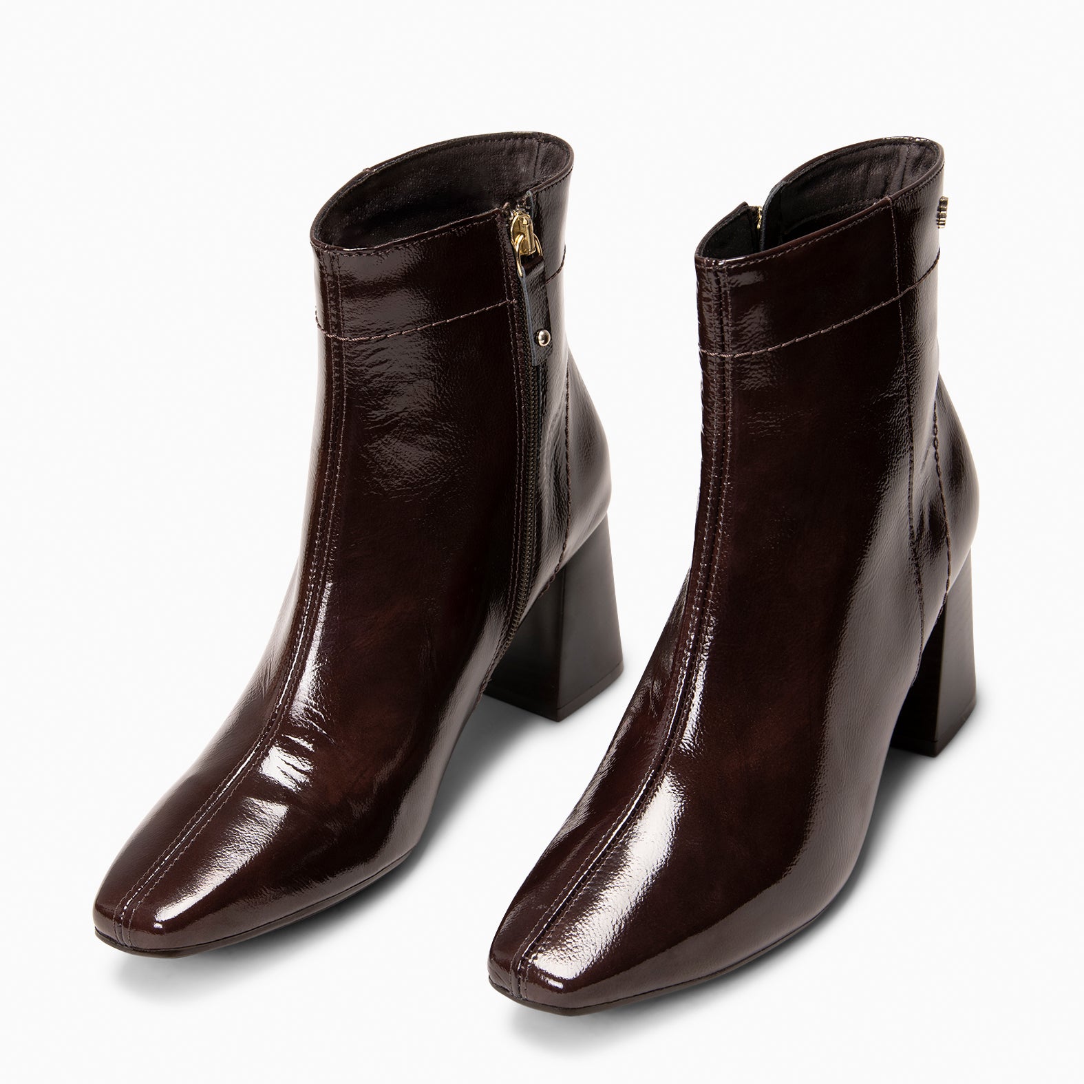 LIPPA - Botines de tacón alto de charol MARRON - miMaO ®