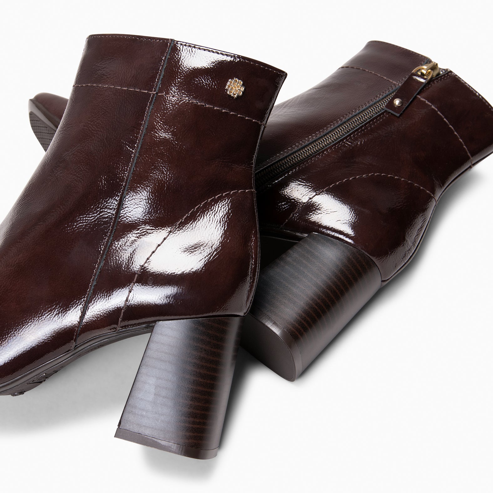 LIPPA - Botines de tacón alto de charol MARRON - miMaO ®