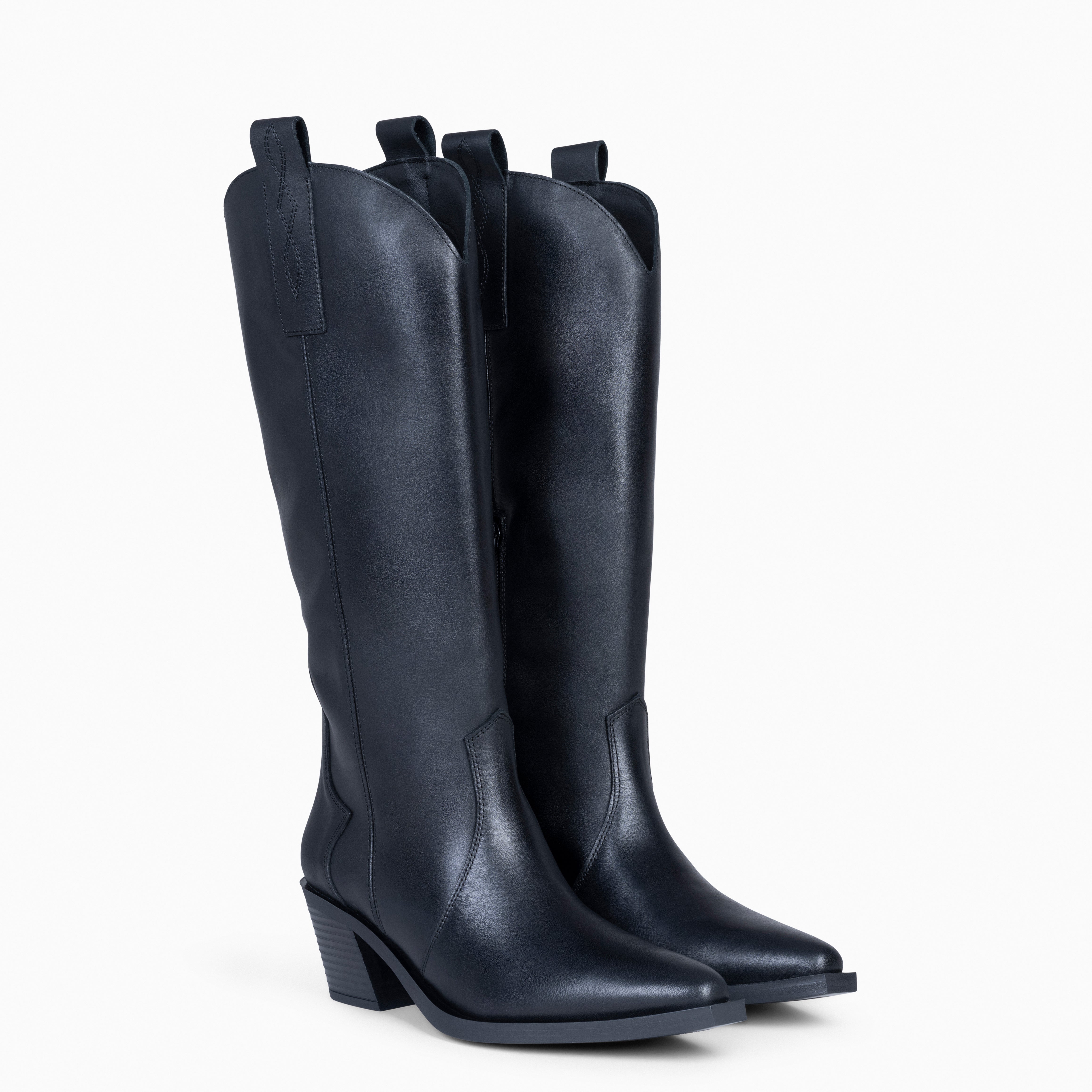BELMONT - BLACK Women Cowboy Boots
