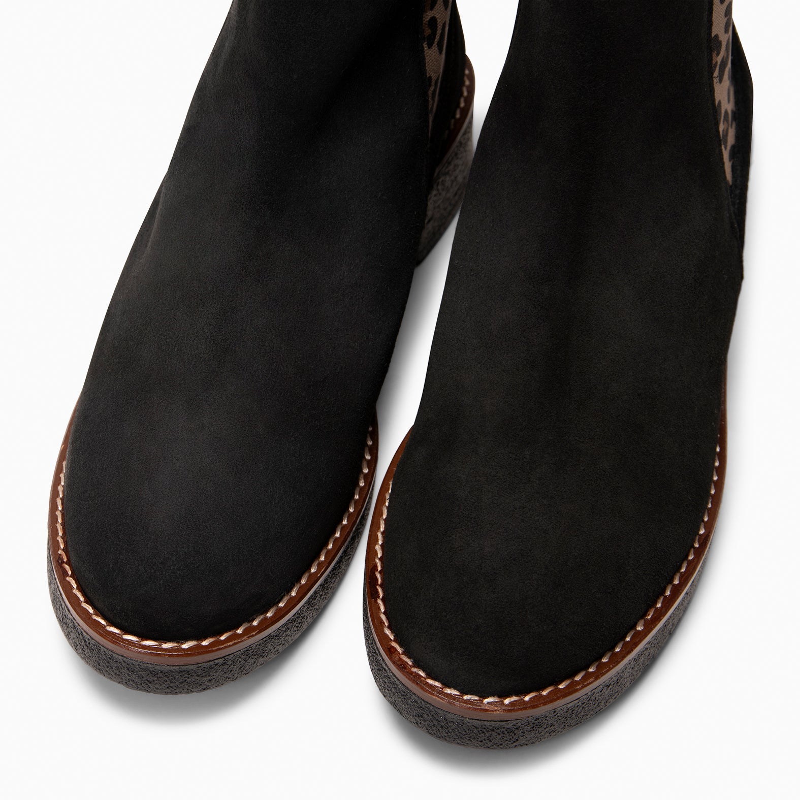 PORTLAND – Botines Chelsea de piel NEGRO LEOPARDO - miMaO ®