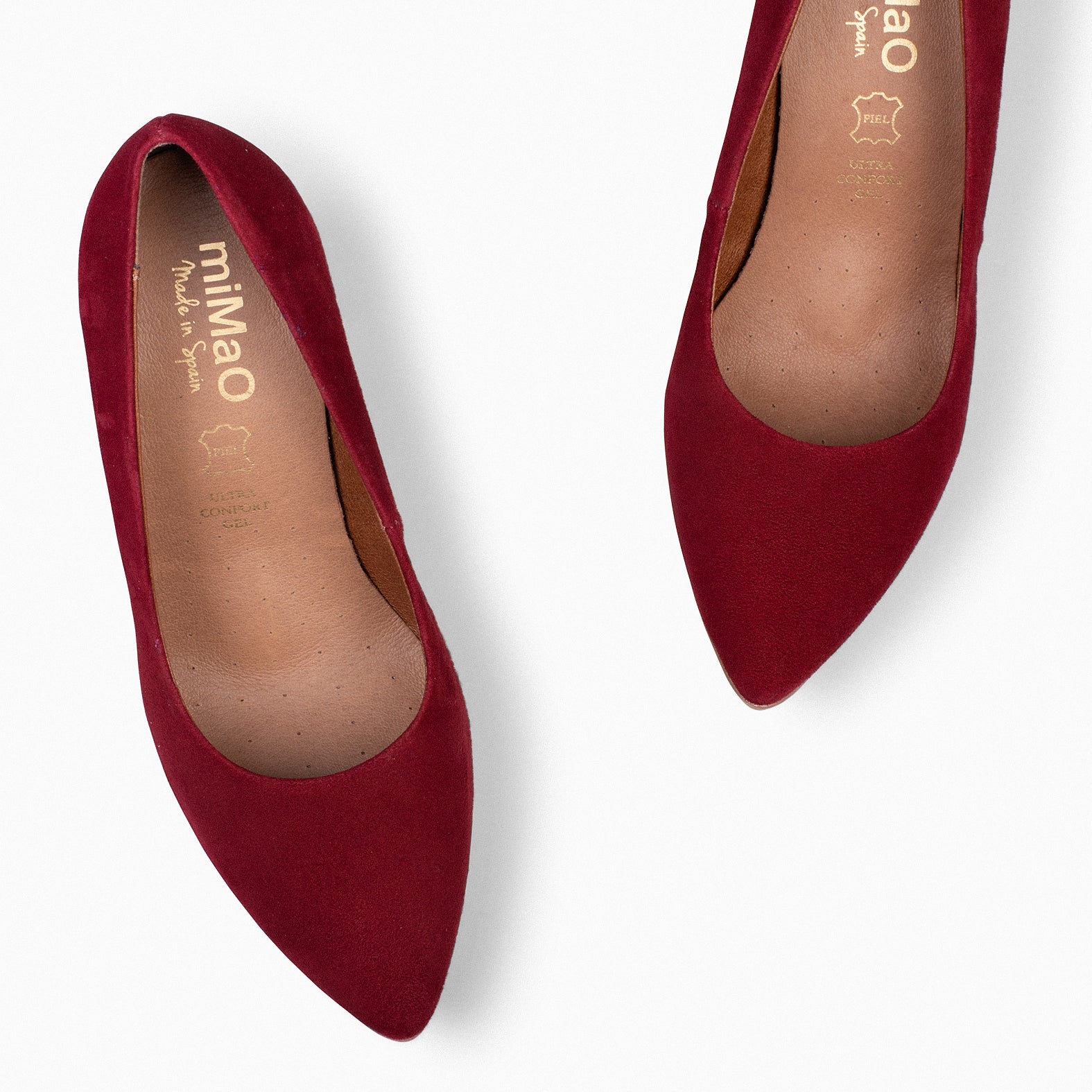 URBAN - BURGUNDY suede high-heeled shoes