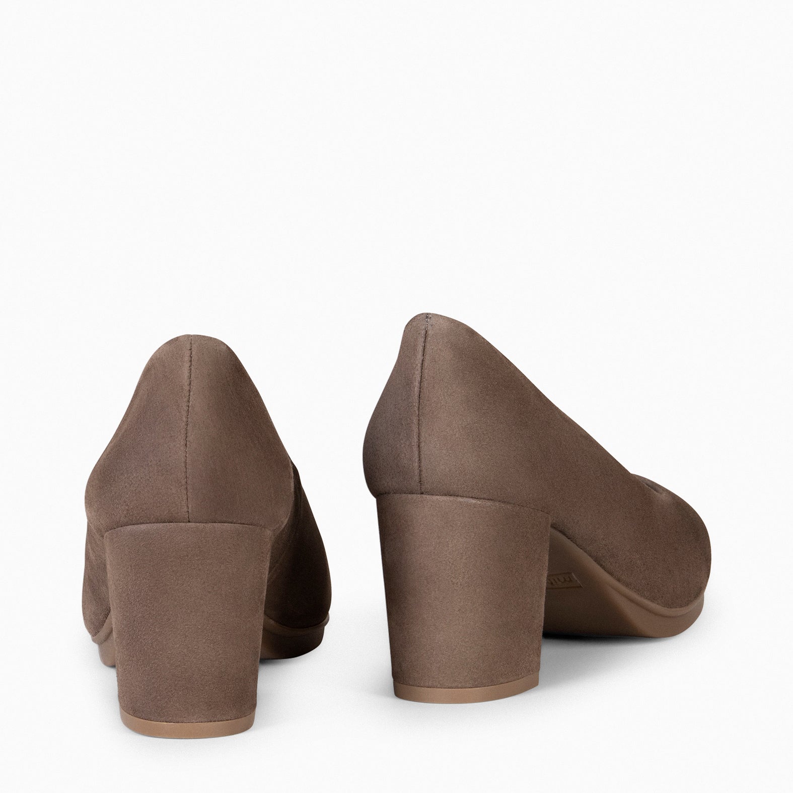 URBAN S - TAUPE suede mid-heeled shoes