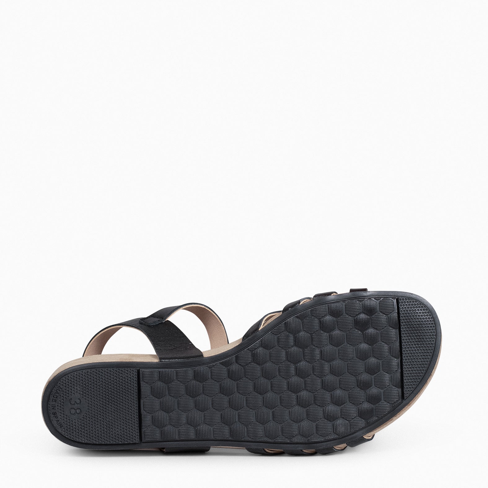 MESINA - Sandalias de cuña y tiras metalizadas NEGRO