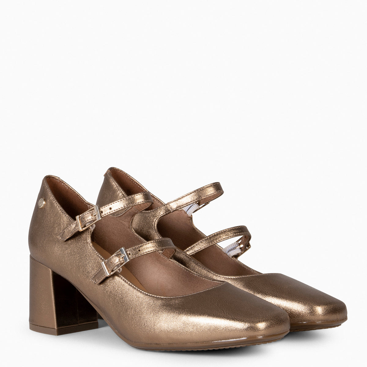 FEBRIS - Zapatos de piel con doble pulsera ORO - miMaO ®