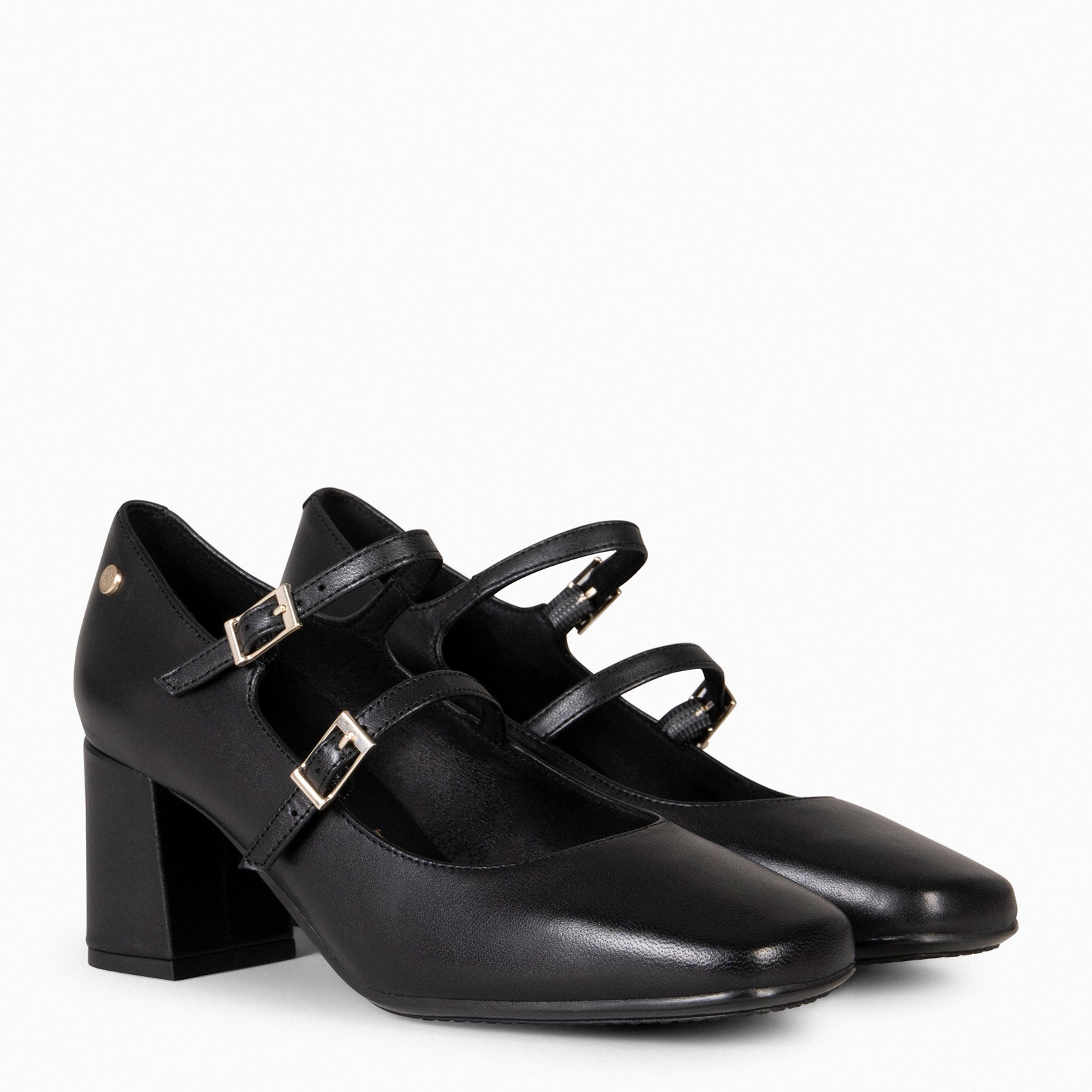 FEBRIS - Zapatos de piel con doble pulsera NEGRO - miMaO ®