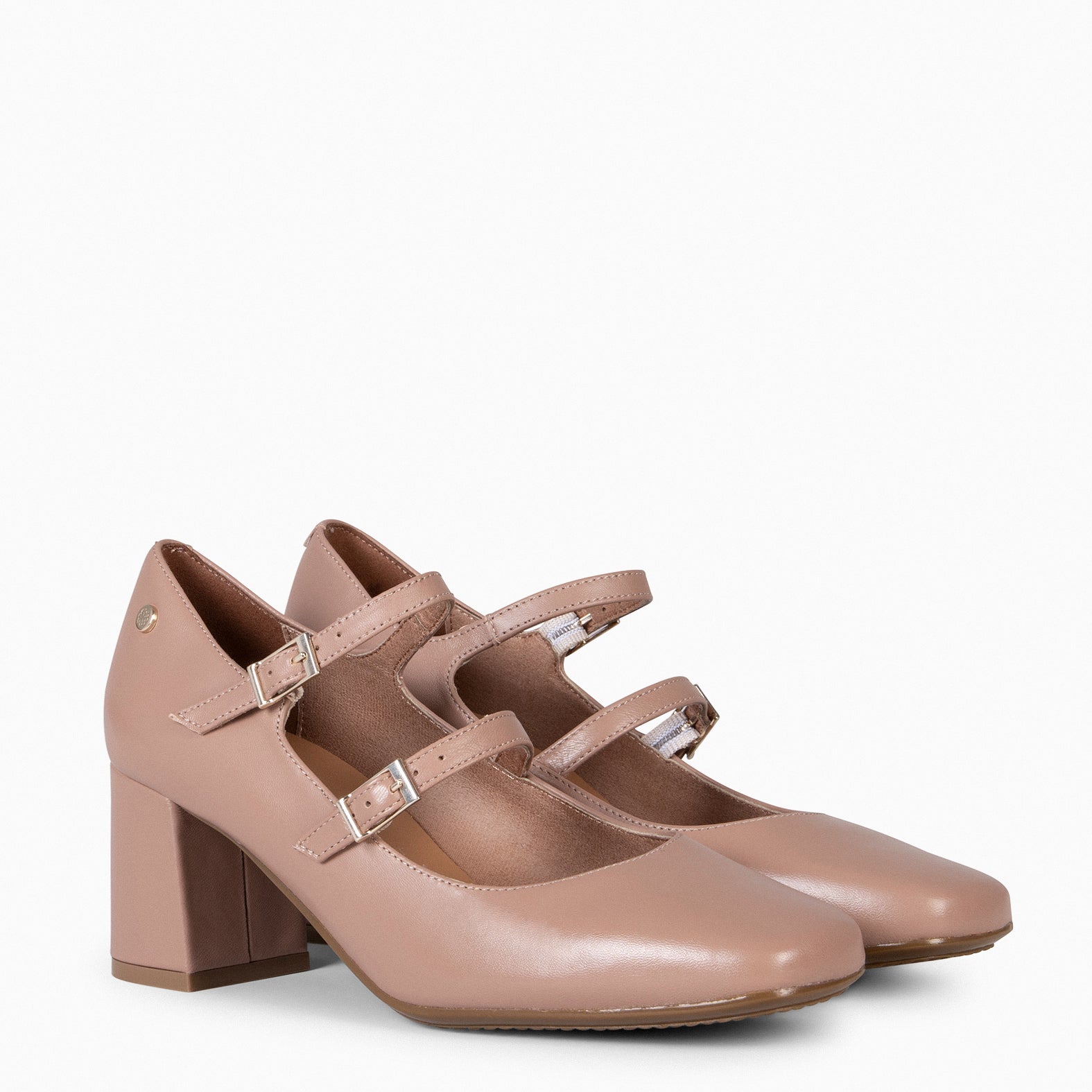 FEBRIS - Zapatos de piel con doble pulsera NUDE - miMaO ®