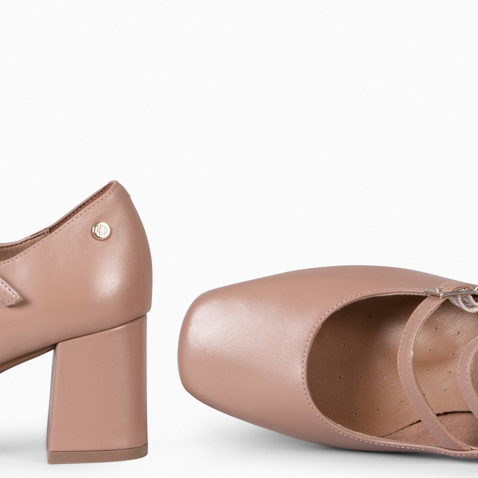 FEBRIS - Zapatos de piel con doble pulsera NUDE - miMaO ®