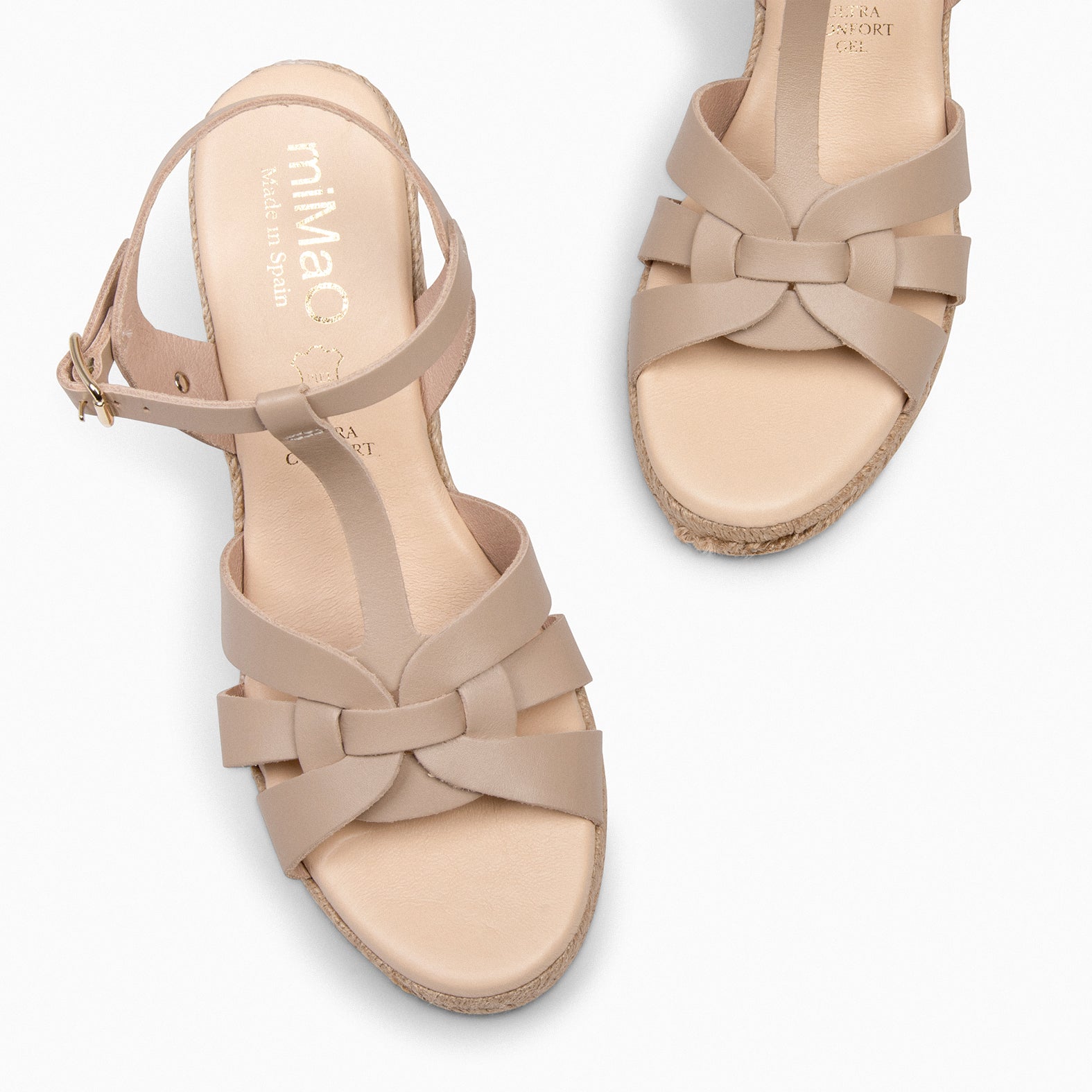 VALERIA - Sandalias de esparto con tiras TAUPE