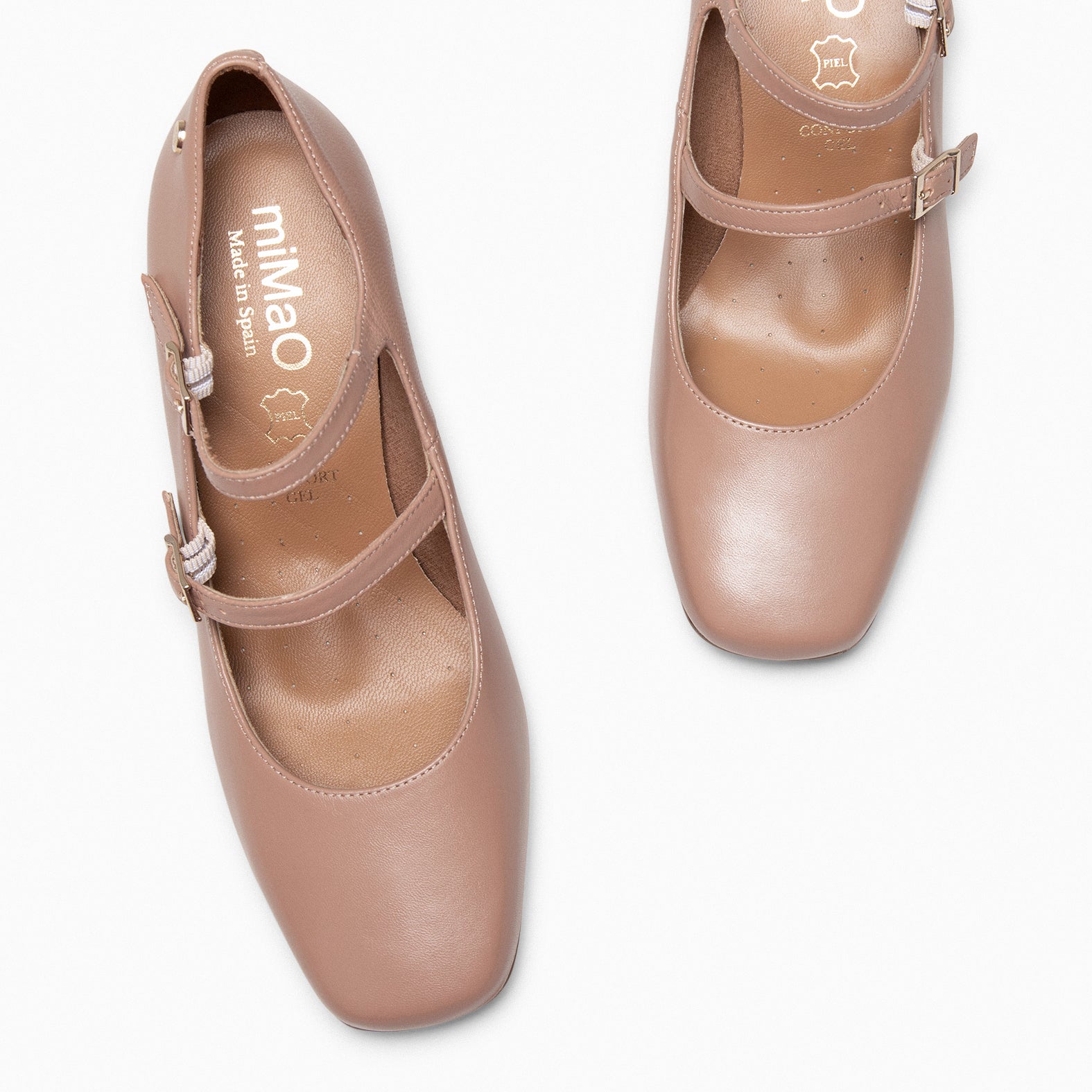 FEBRIS - Zapatos de piel con doble pulsera NUDE - miMaO ®