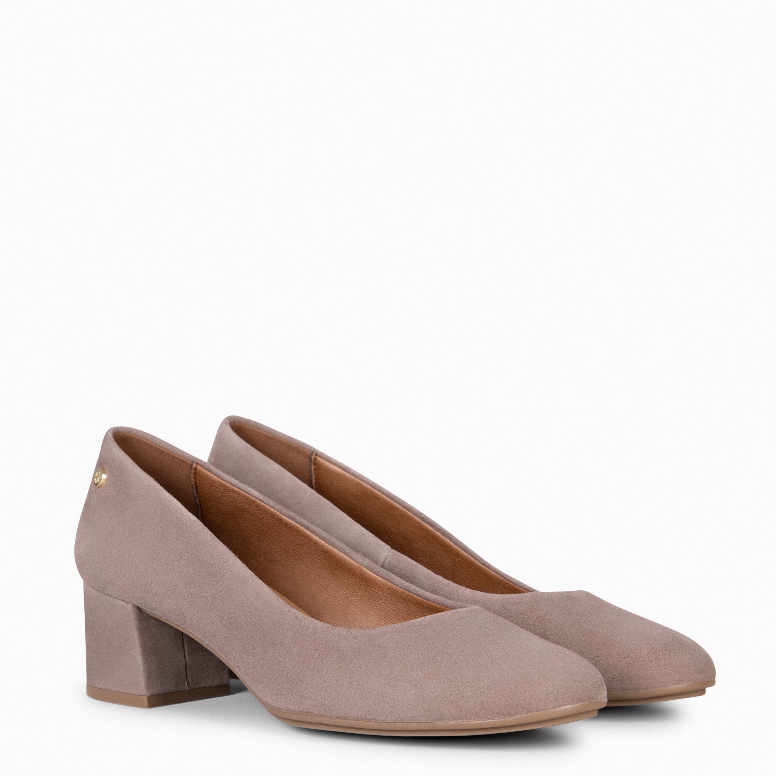 URBAN REDONDO - Zapatos de tacón bajo de ante en TAUPE - miMaO ®