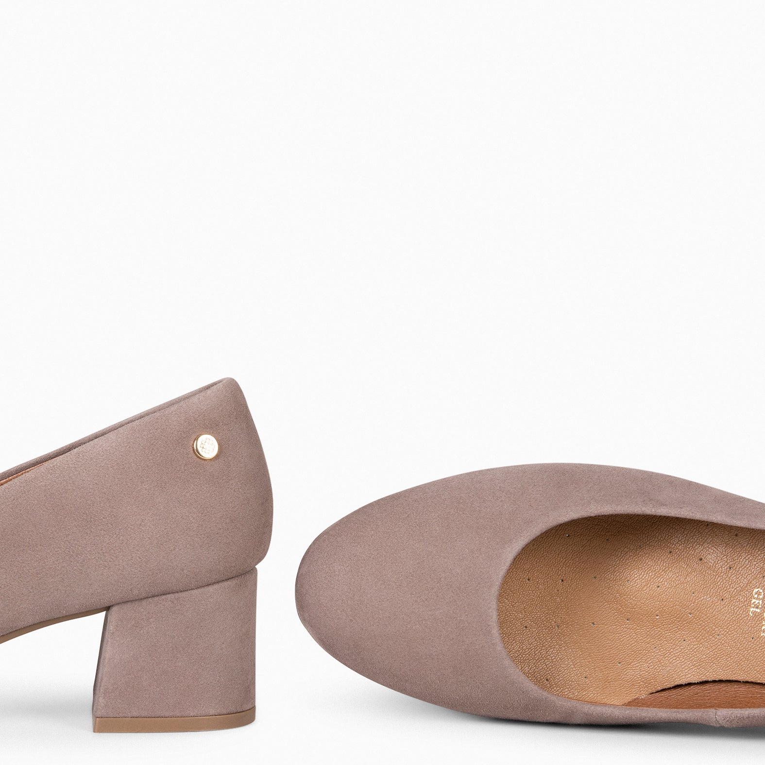 URBAN REDONDO - Zapatos de tacón bajo de ante en TAUPE - miMaO ®