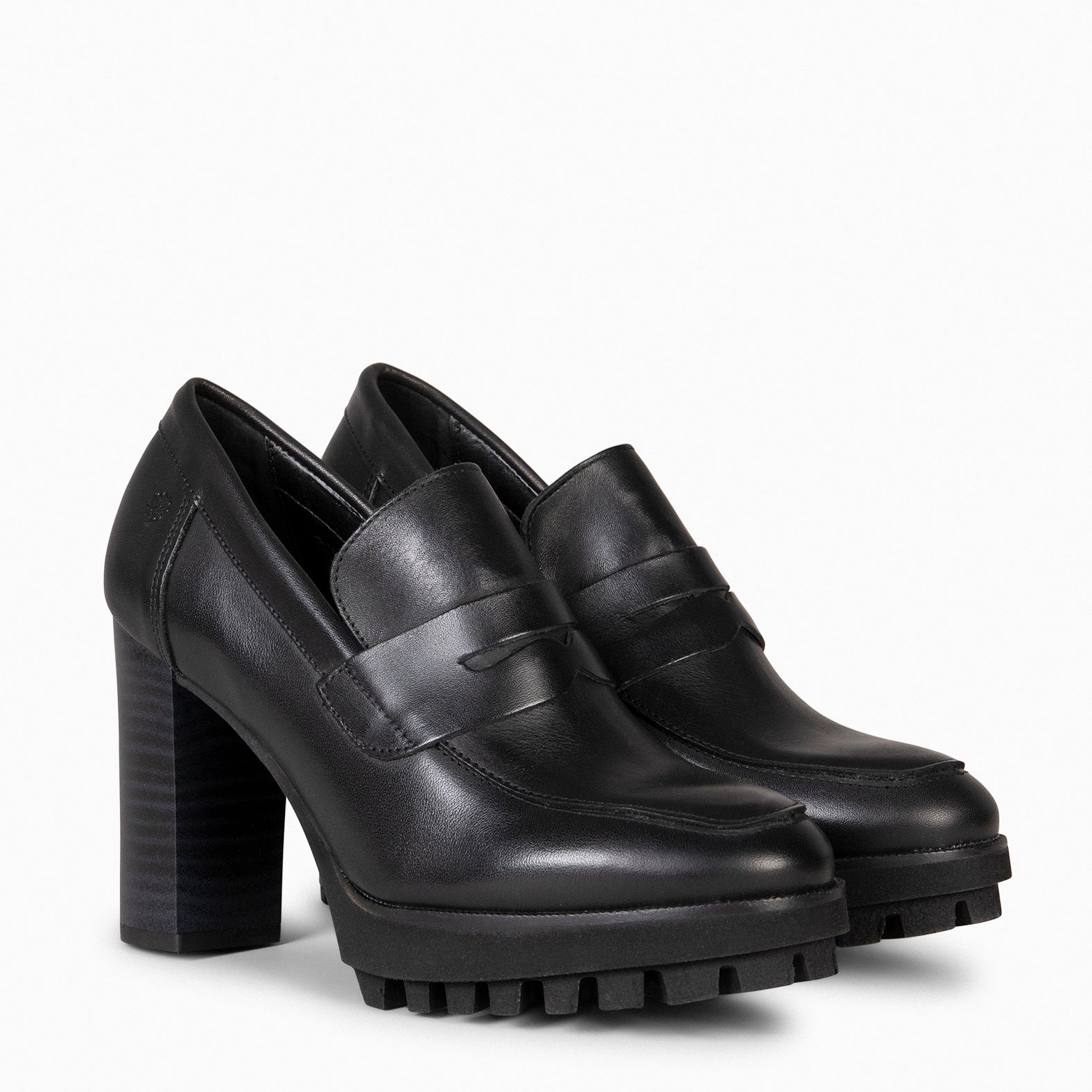 TREND – Mocasín con tacón y plataforma NEGRO - miMaO ®