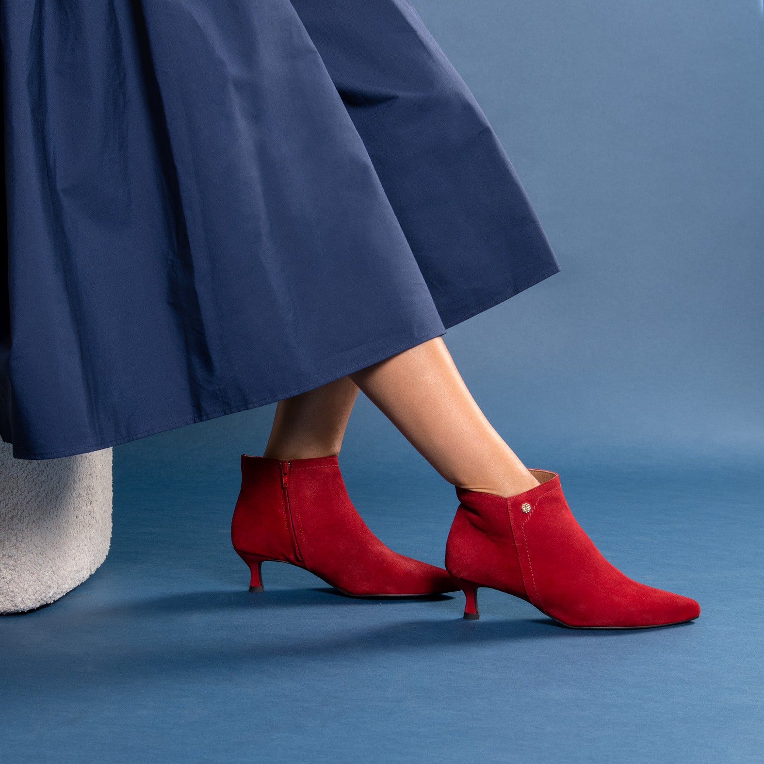 LORD – Botines tacón bajo ROJO - miMaO ®