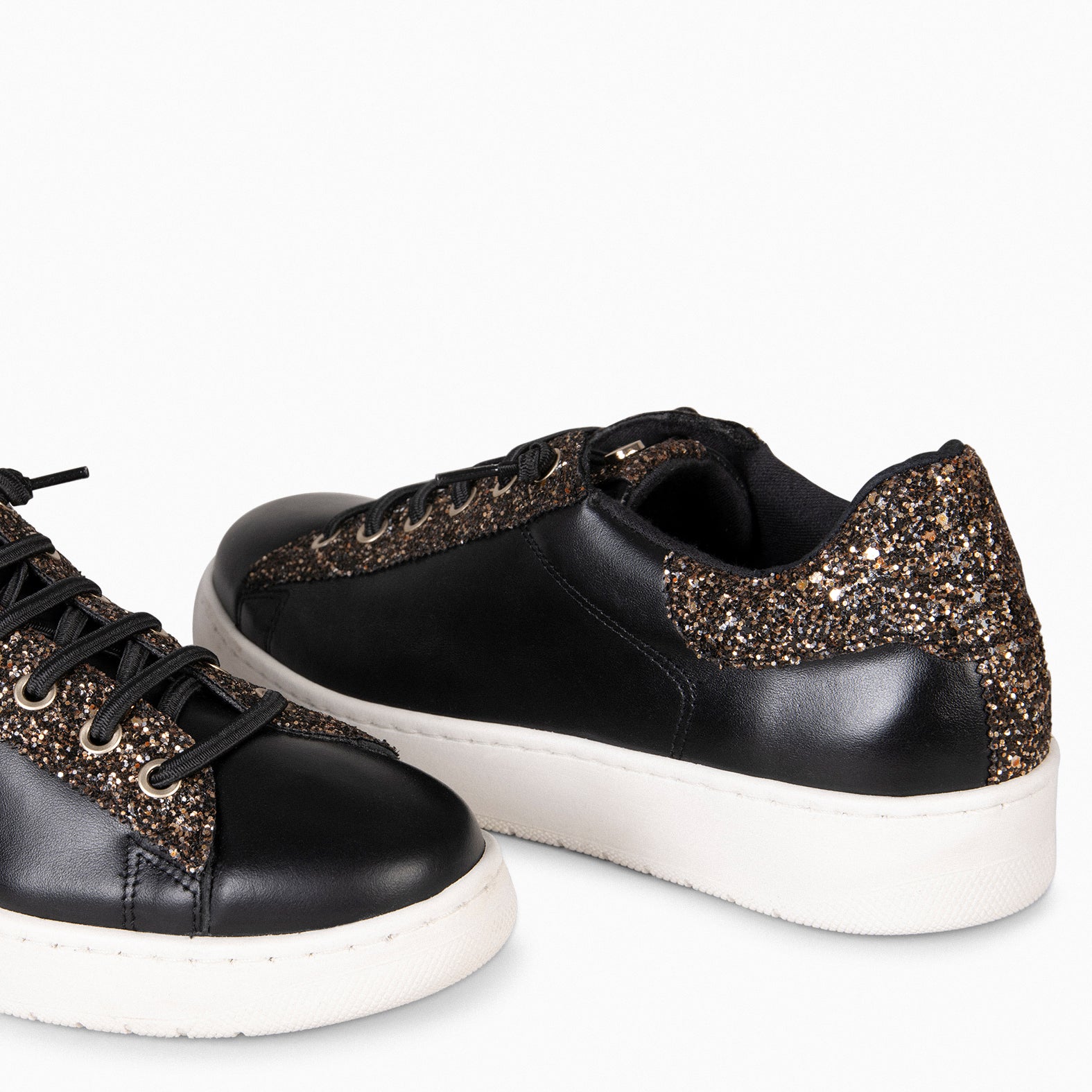 TOULOUSE - Zapatillas cordones elásticos NEGRO GLITTER - miMaO ®