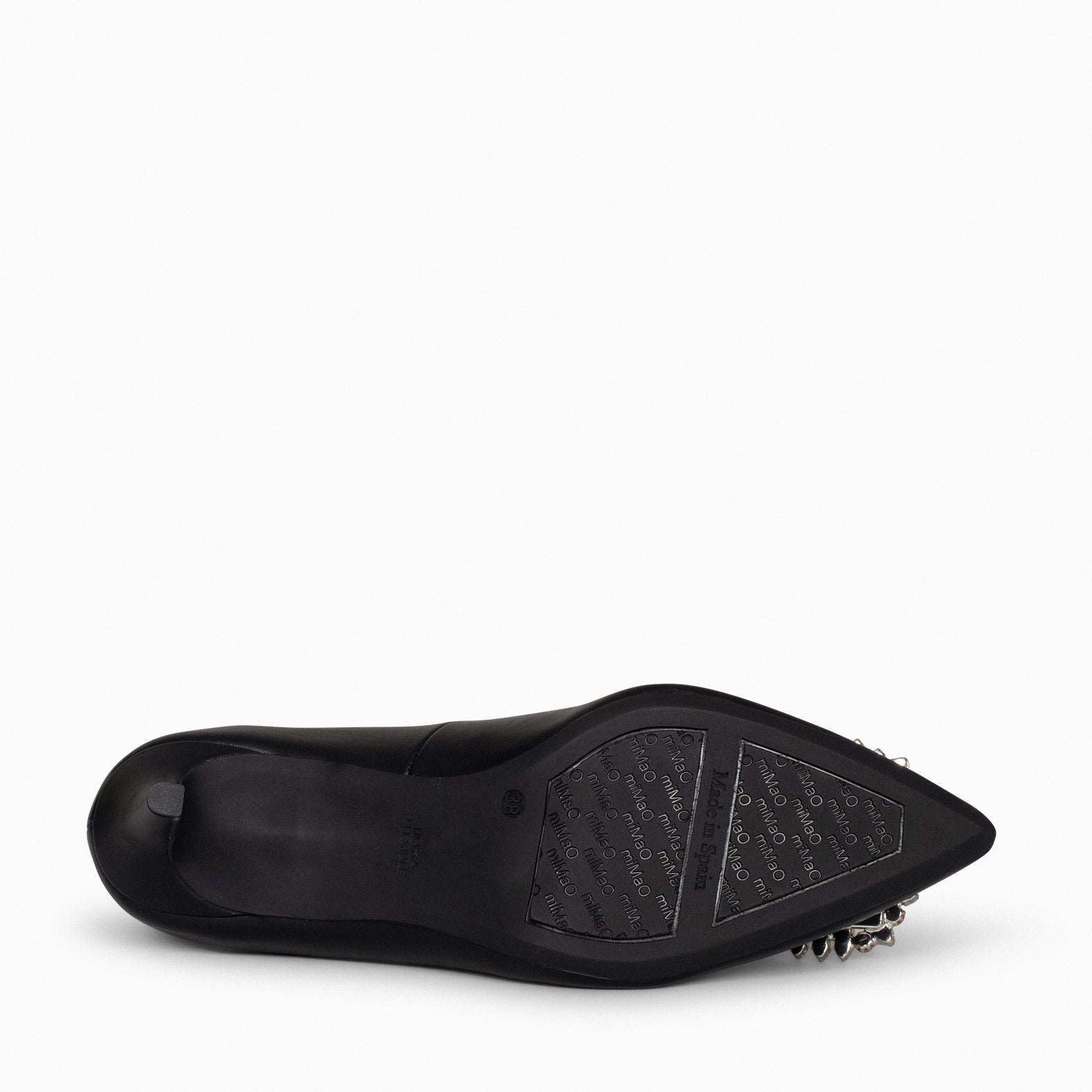 ELLA – BLACK stiletto heels with brooch