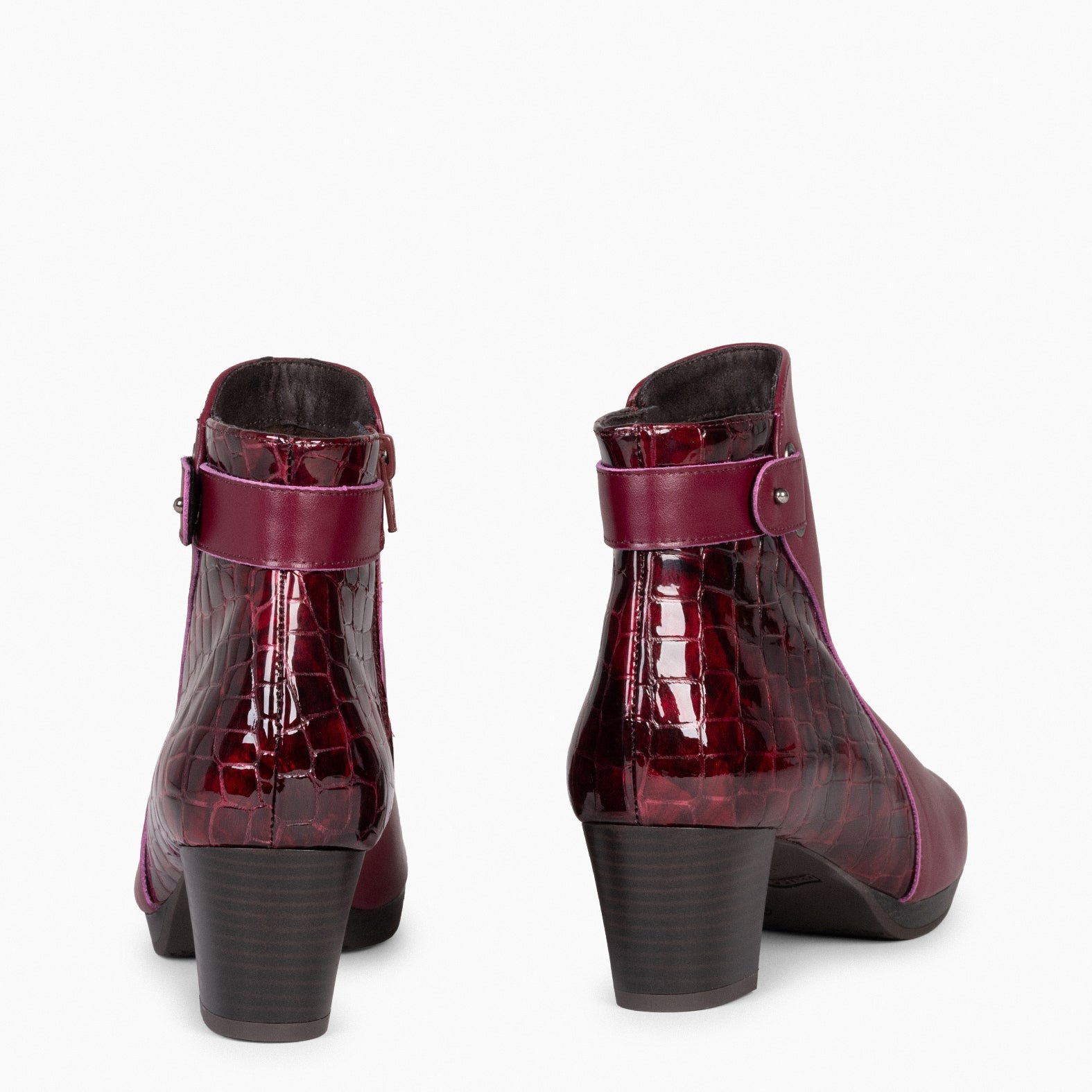 LENA – BURGUNDY Rounded Booties