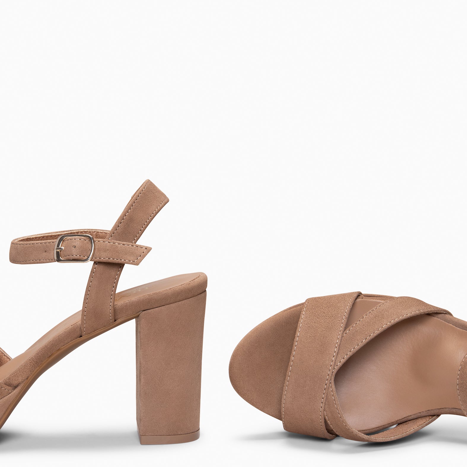 PARIS - Sandalias de fiesta con tacón alto y plataforma TAUPE - miMaO ®