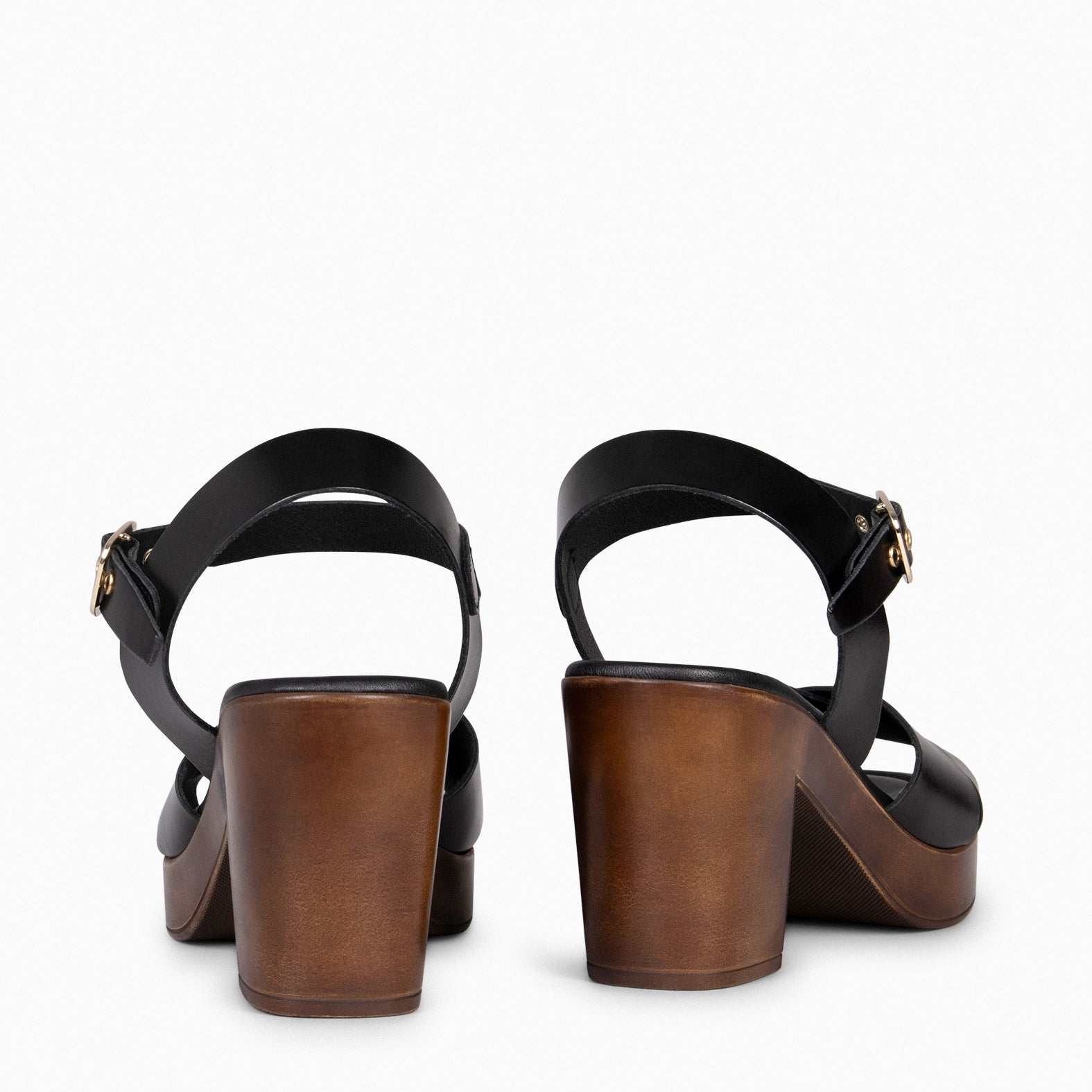 TAVIRA - Sandalias de tacón ancho NEGRO - miMaO ®