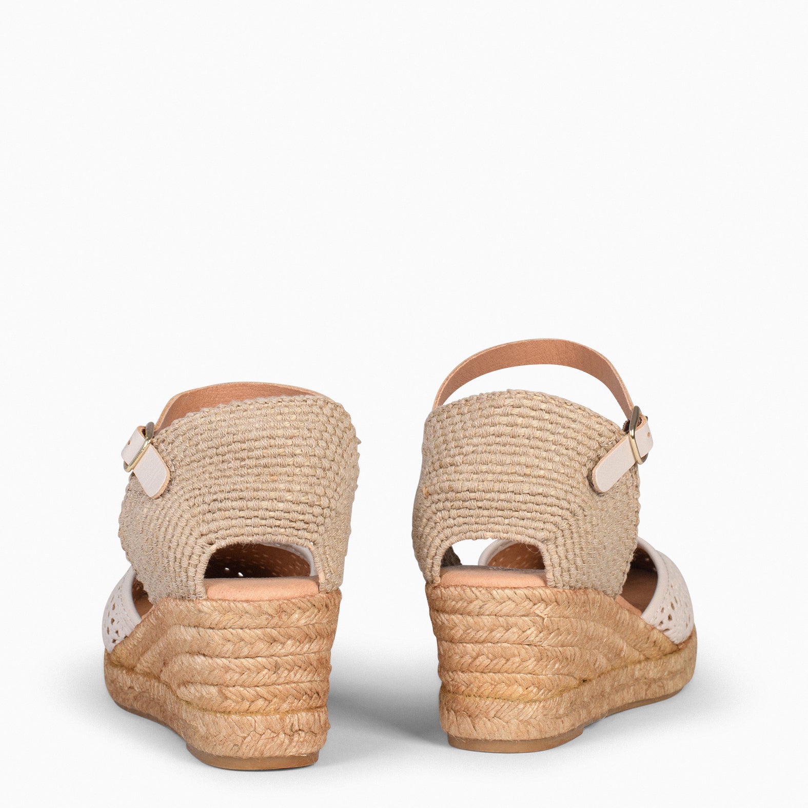 MALDIVAS - Cuñas de Esparto con pala de Napa BEIGE - miMaO ®