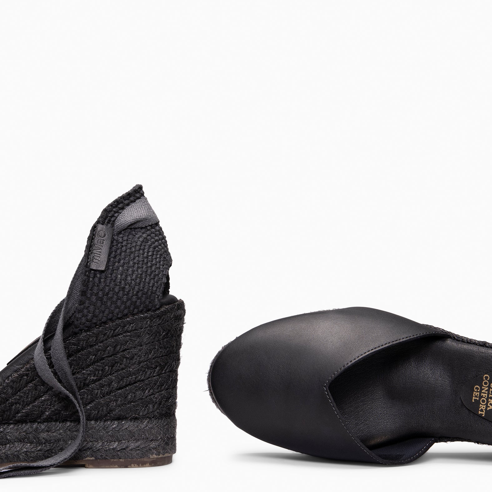 TALAIA - Espadrilles à haut talon NOIR (teinture naturelle par immersion)