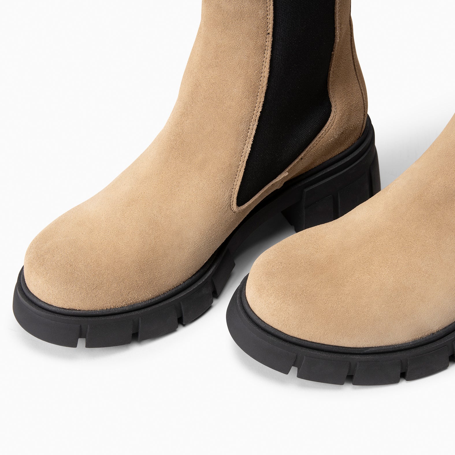 LUCIA - Botines Chelsea con plataforma BEIGE - miMaO ®