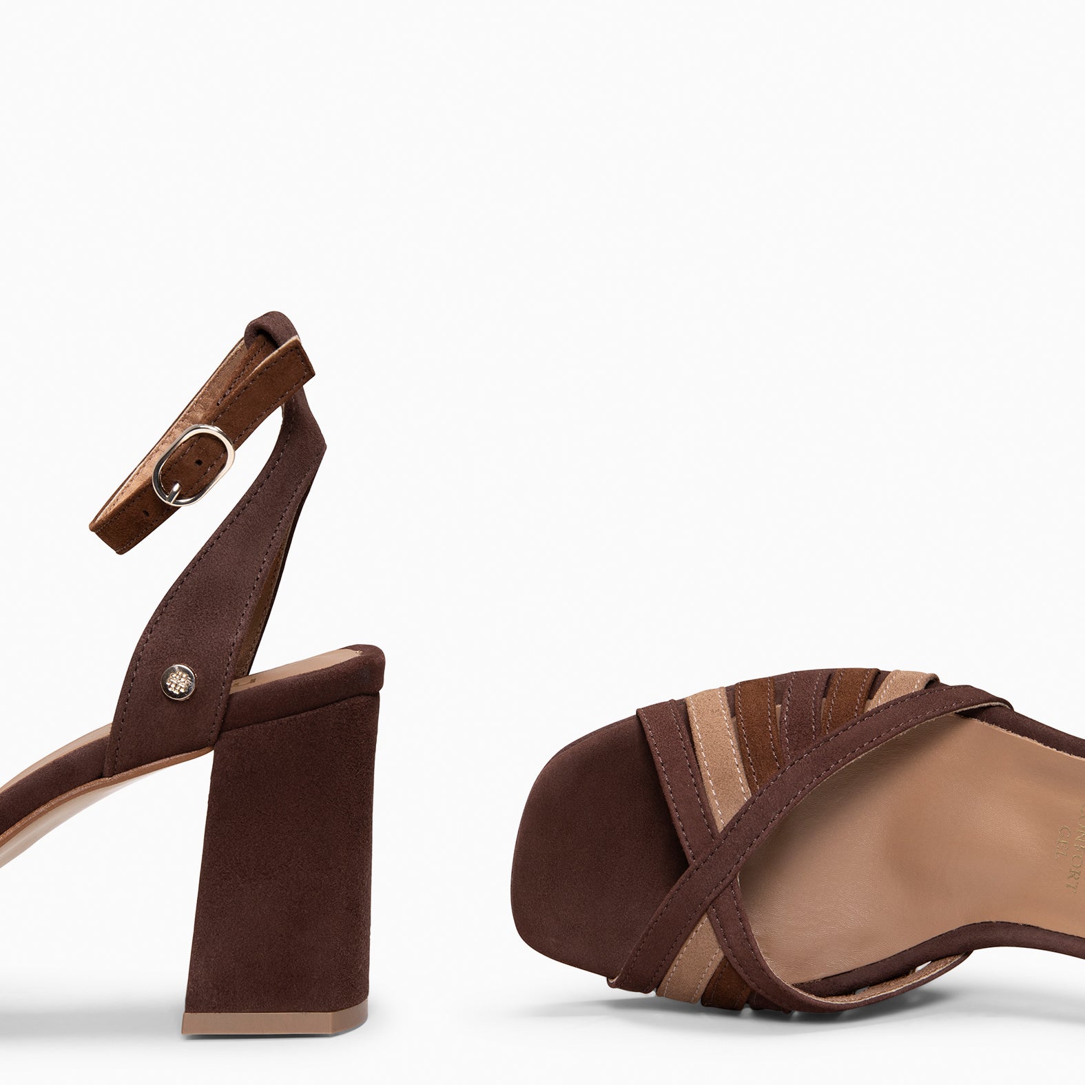 CRISTEL - BROWN ELEGANT WOMEN'S HEELED SANDALS