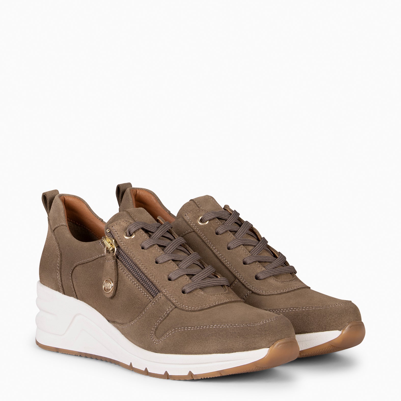 ARLES – Zapatillas deportivas con adorno cremallera TAUPE - miMaO ®