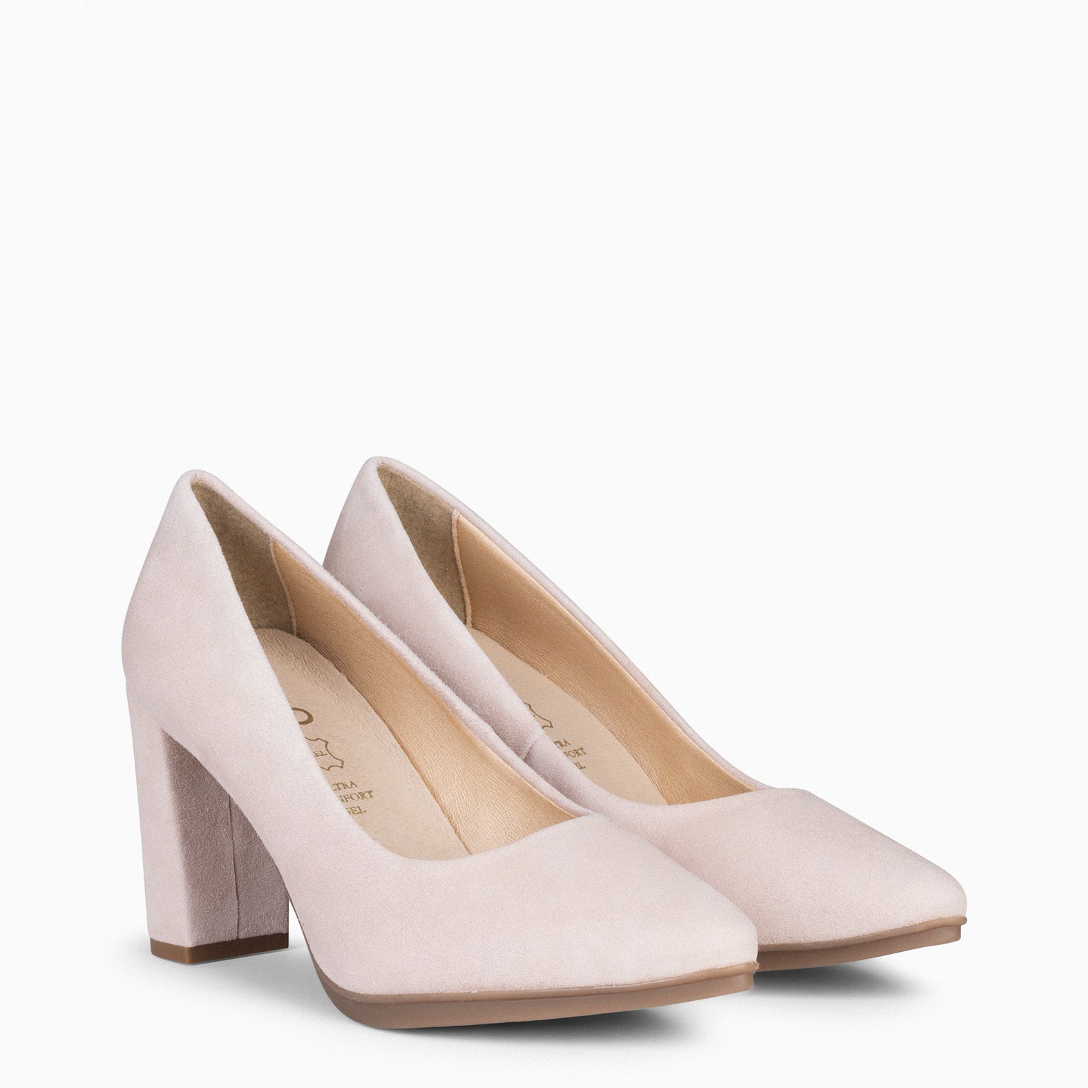 URBAN – Zapatos de tacón alto de ante Rosa Claro - miMaO ®