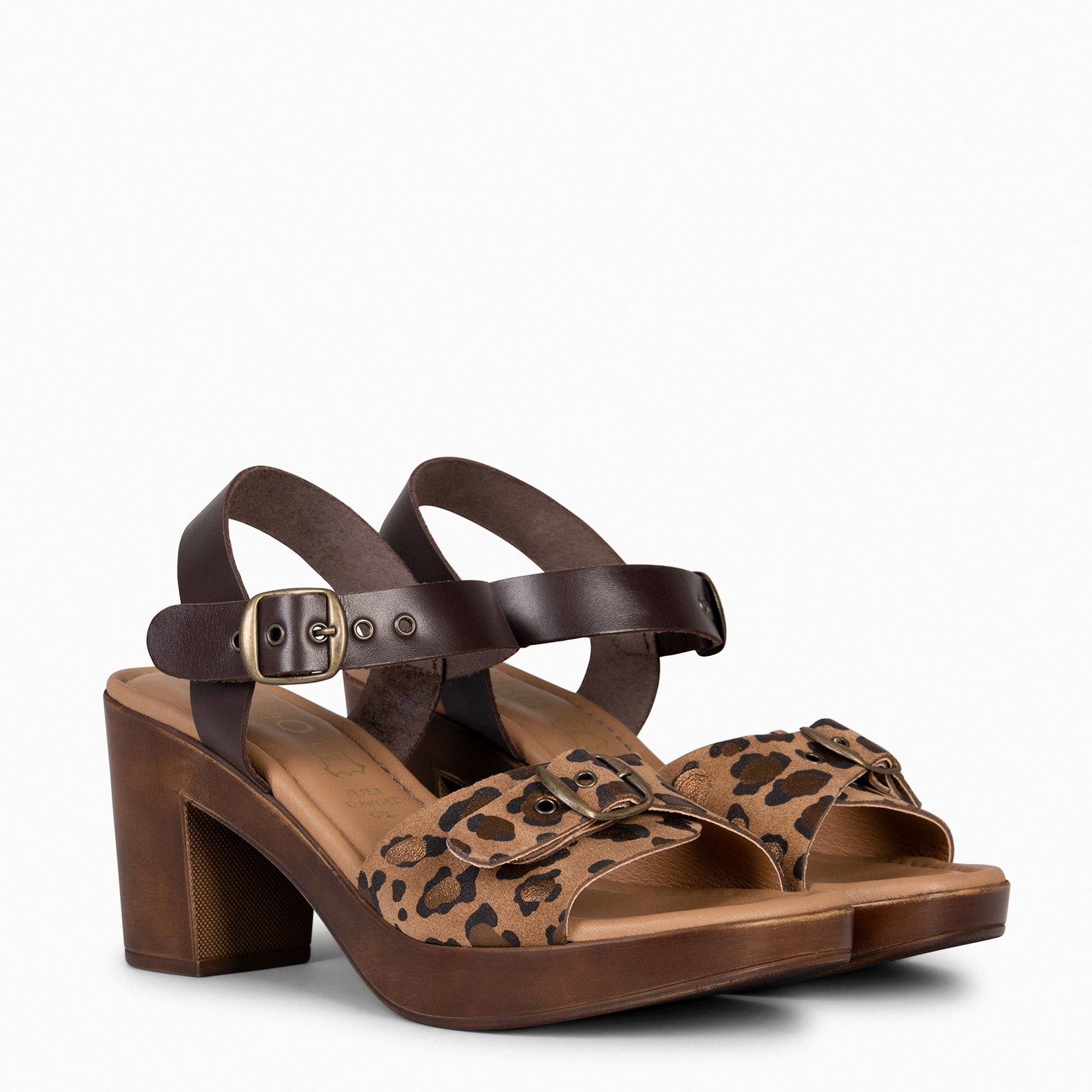 CLEO - Sandalia con hebilla LEOPARDO - miMaO ®
