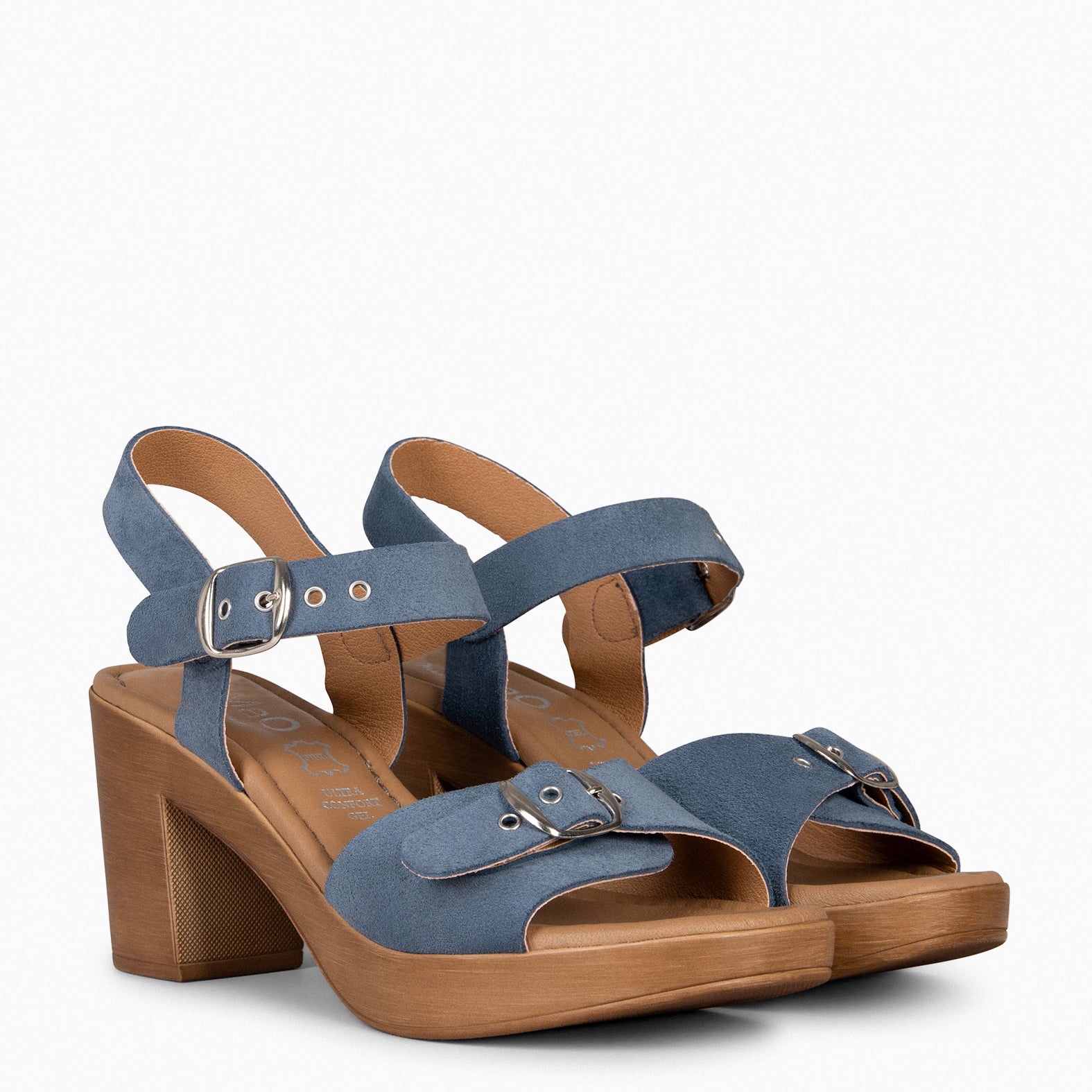 CLEO – Sandales à lanière en daim JEANS